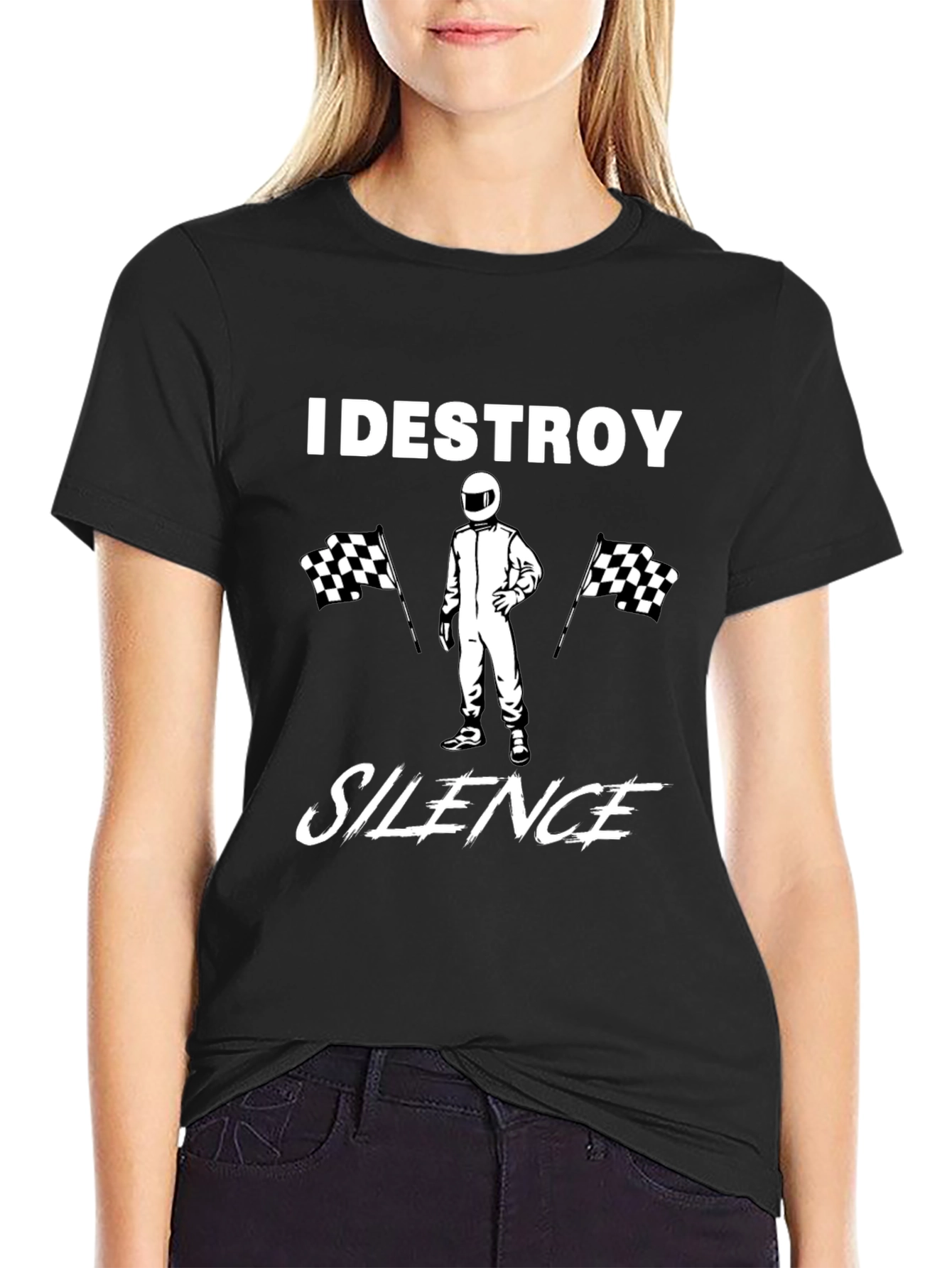I Destroy Silence Black Graphic Tee