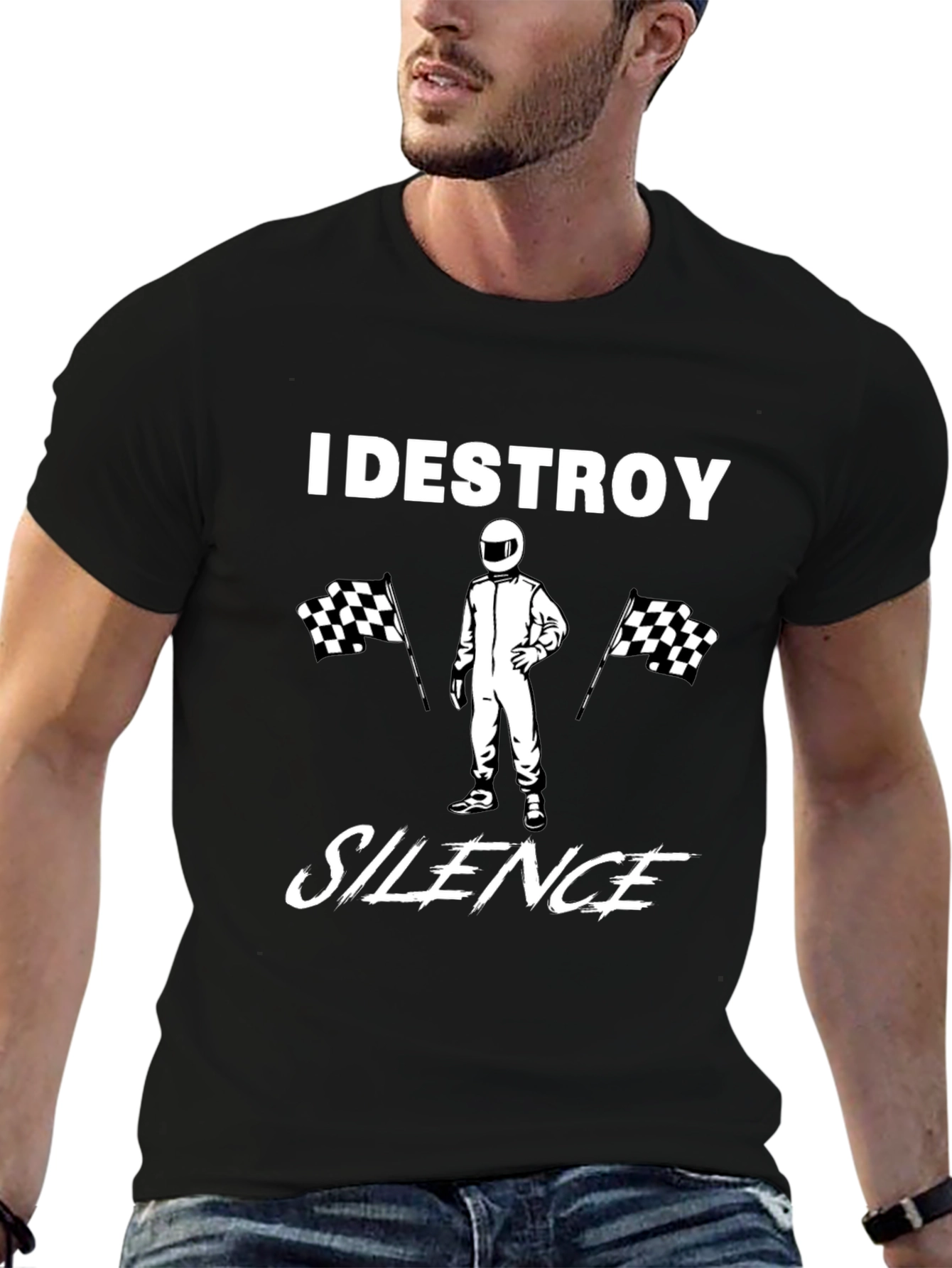 I Destroy Silence Black Graphic Tee