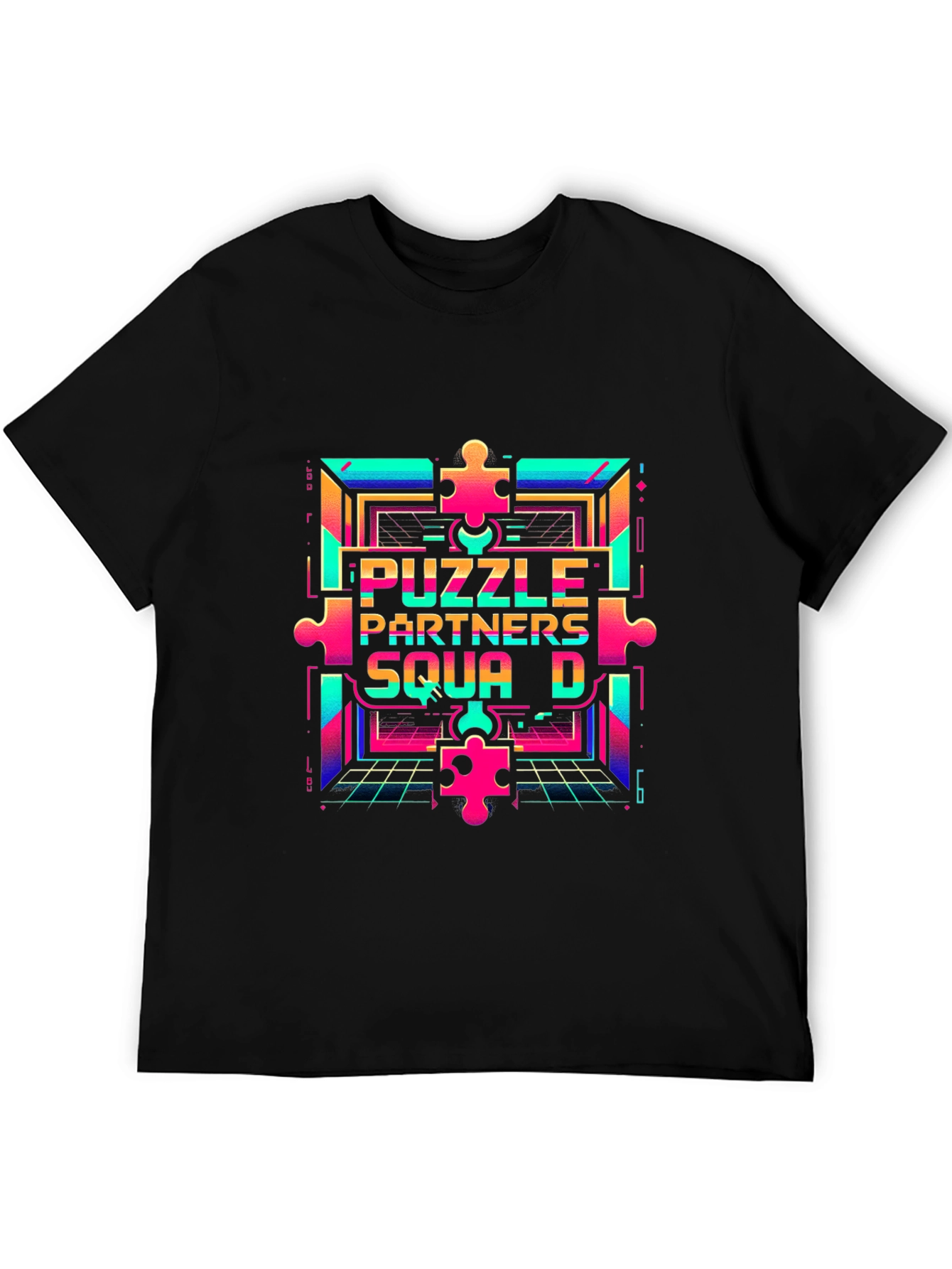 Puzzle Partners Squad D T-Shirt - Retro Gaming Style