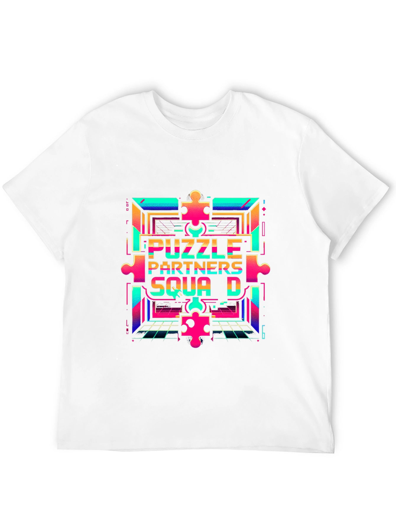 Puzzle Partners Squad D T-Shirt - Retro Gaming Style