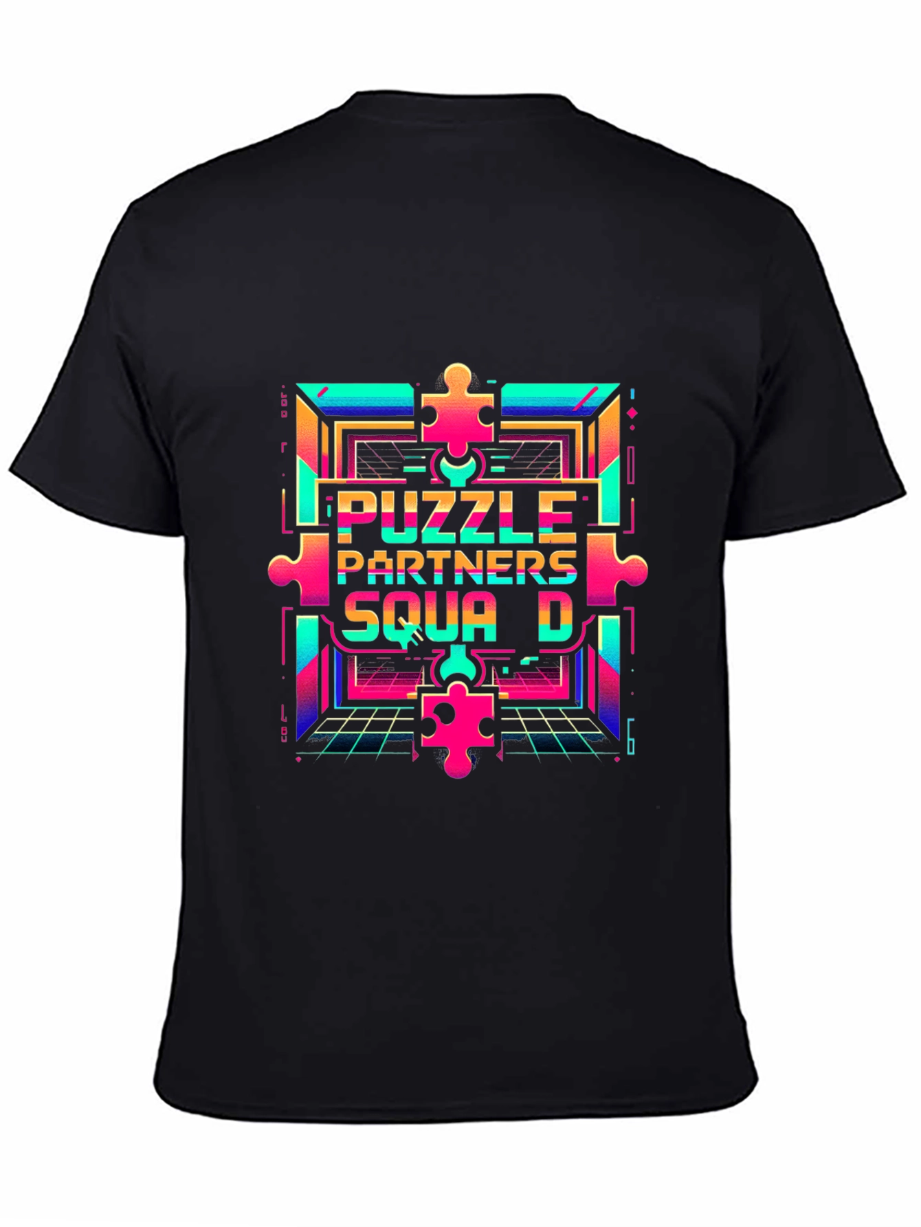 Puzzle Partners Squad D T-Shirt - Retro Gaming Style