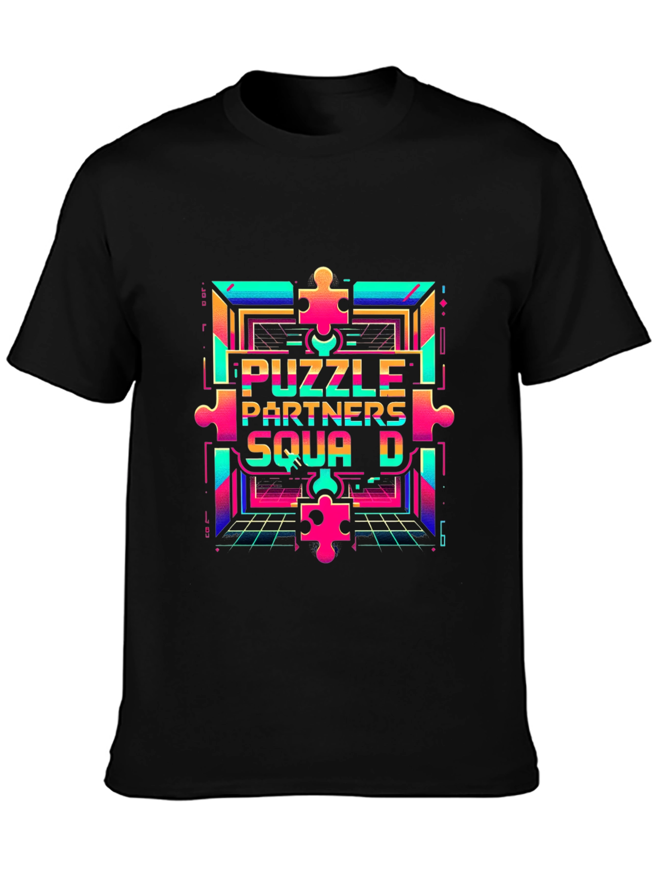 Puzzle Partners Squad D T-Shirt - Retro Gaming Style