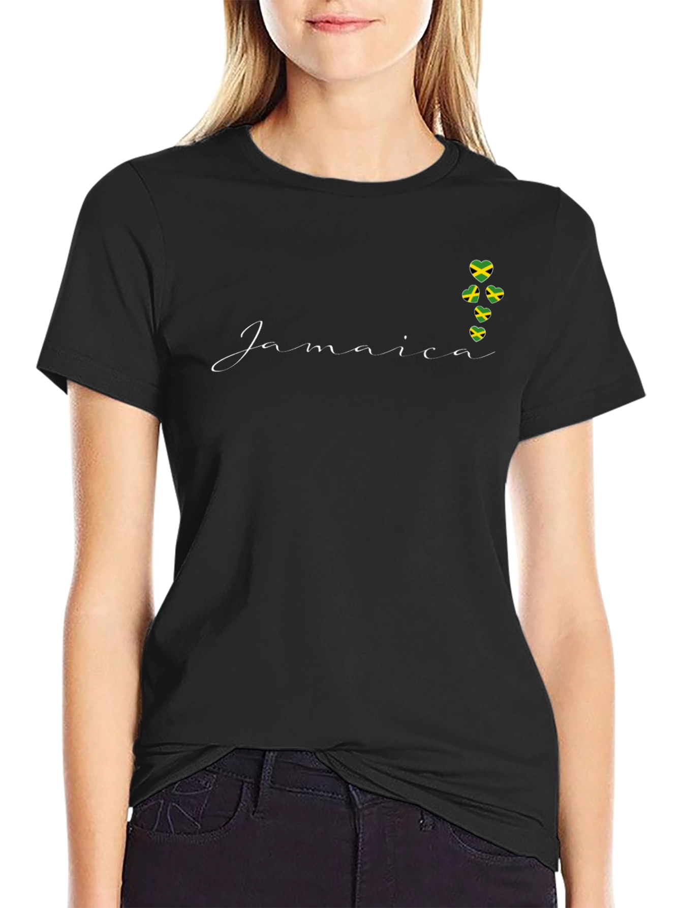 Jamaica Flag Heart T-Shirt