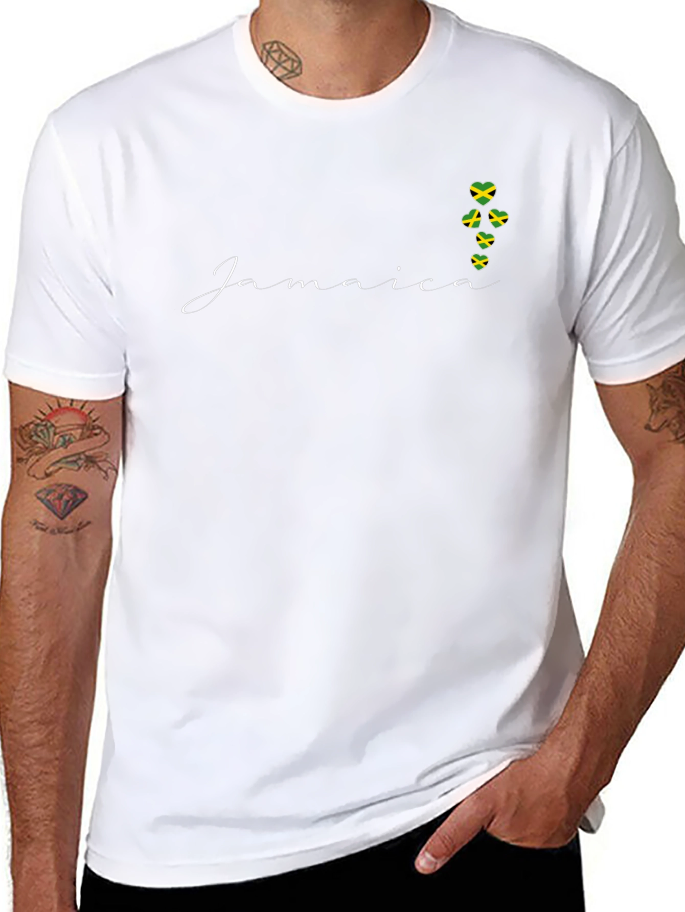 Jamaica Flag Heart T-Shirt