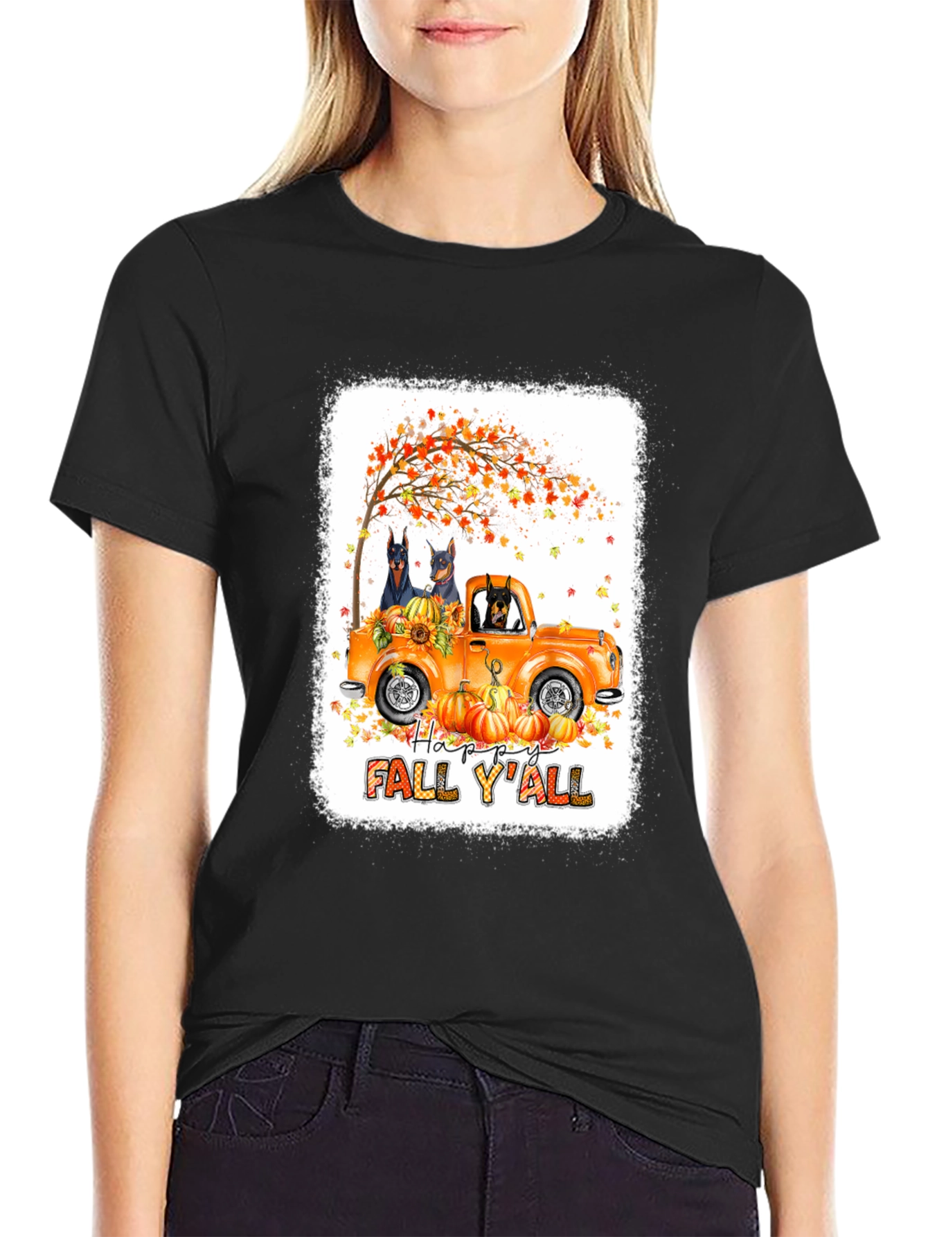 Fall Doberman Truck T-Shirt