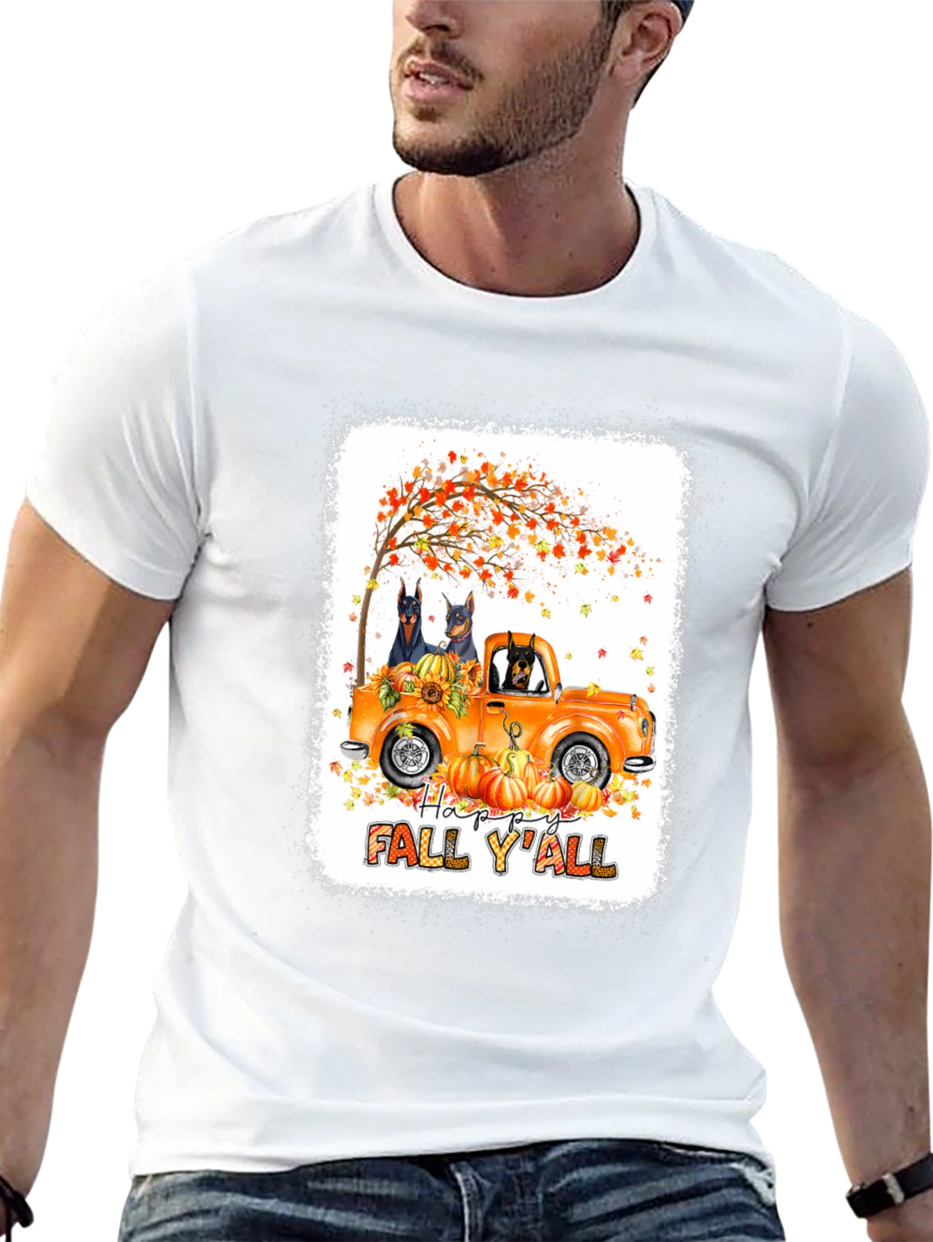 Fall Doberman Truck T-Shirt