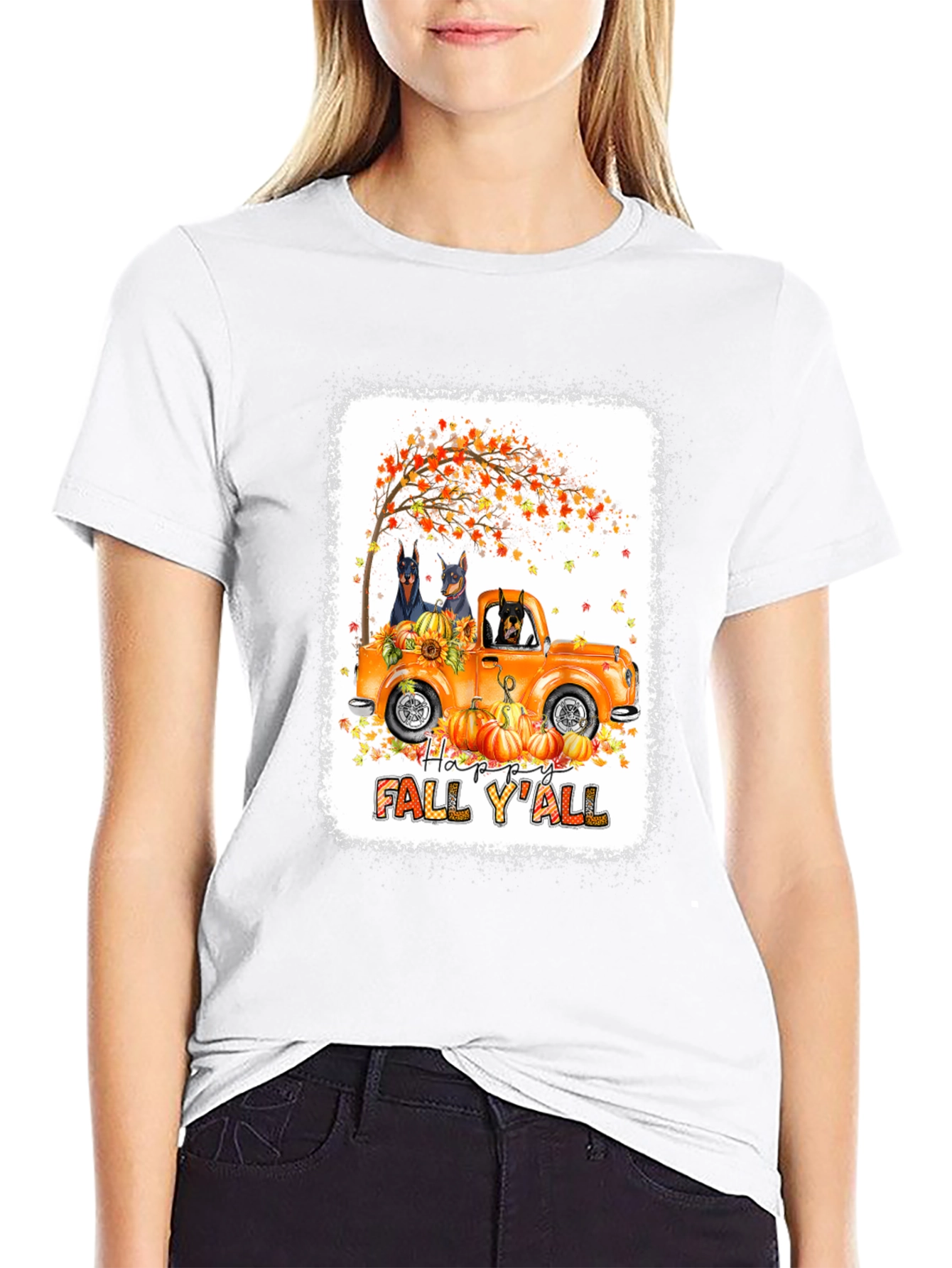 Fall Doberman Truck T-Shirt
