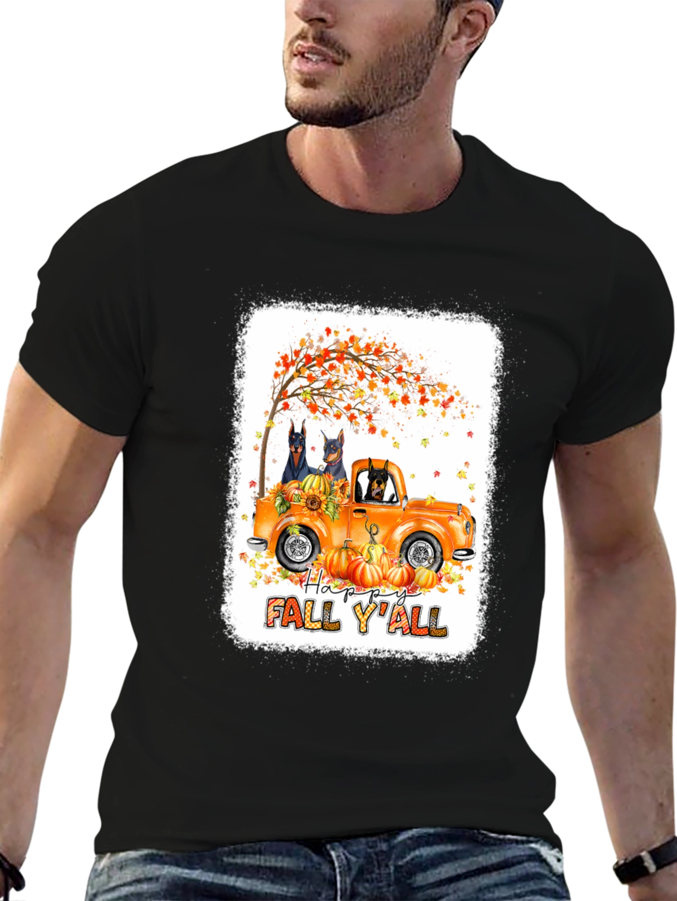 Fall Doberman Truck T-Shirt