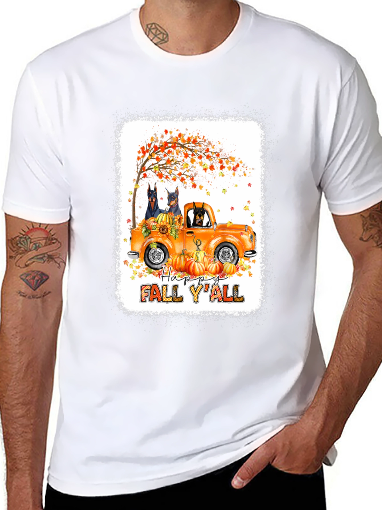 Fall Doberman Truck T-Shirt