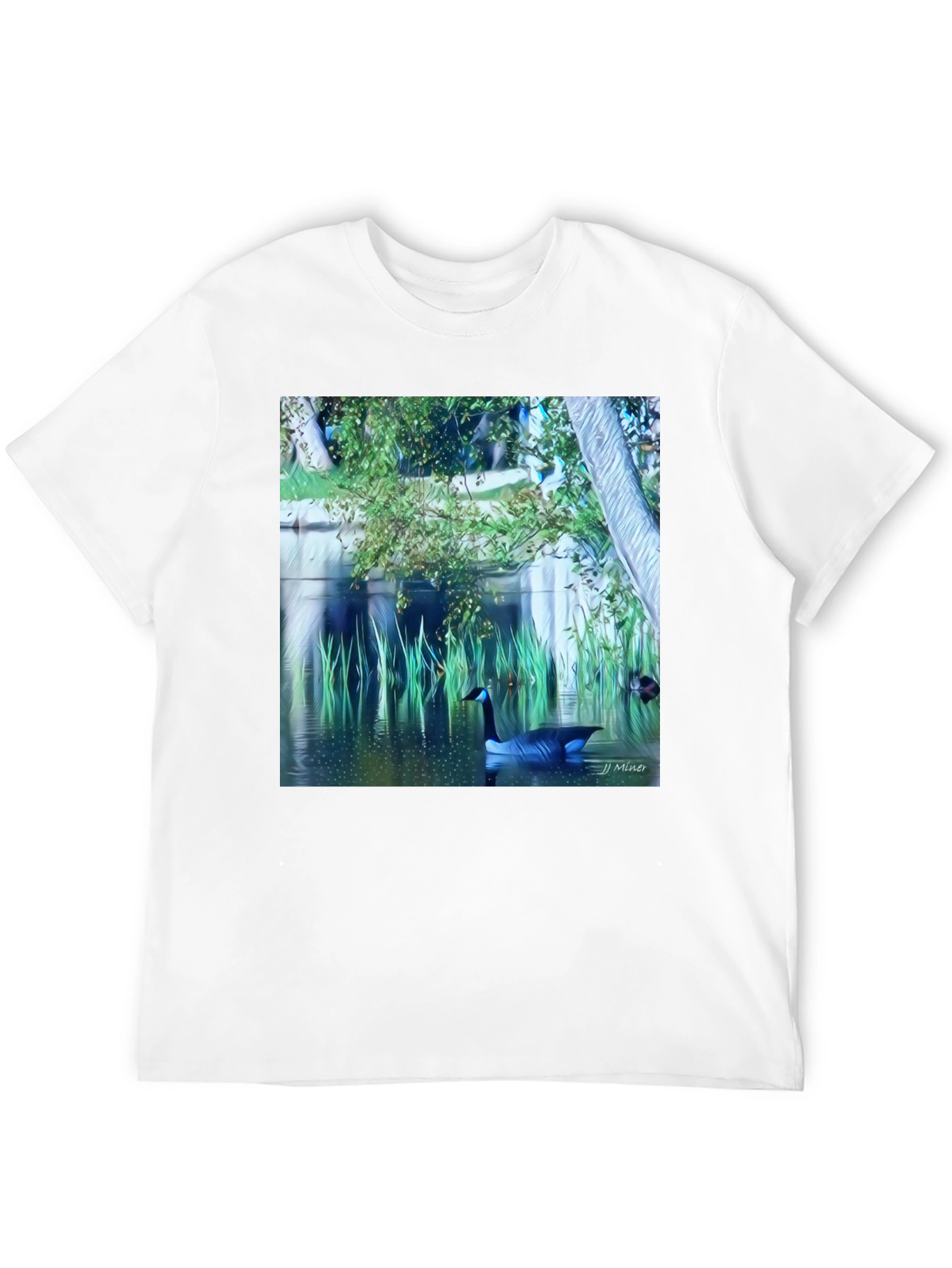Nature Scene Graphic Tee - Lakeside Goose Design
