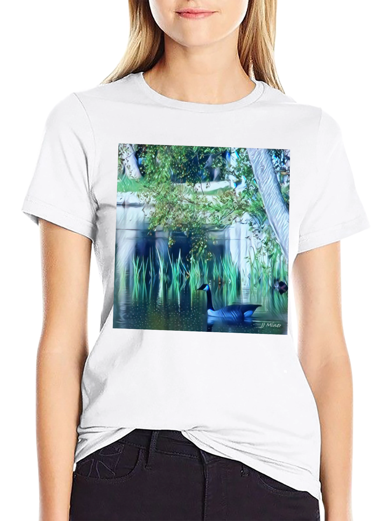 Nature Scene Graphic Tee - Lakeside Goose Design