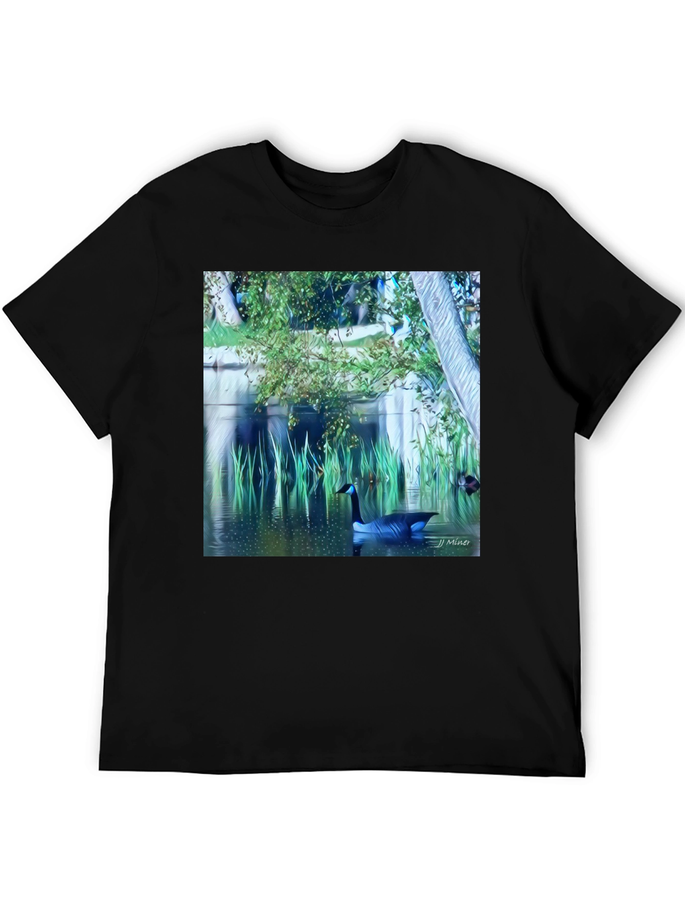 Nature Scene Graphic Tee - Lakeside Goose Design