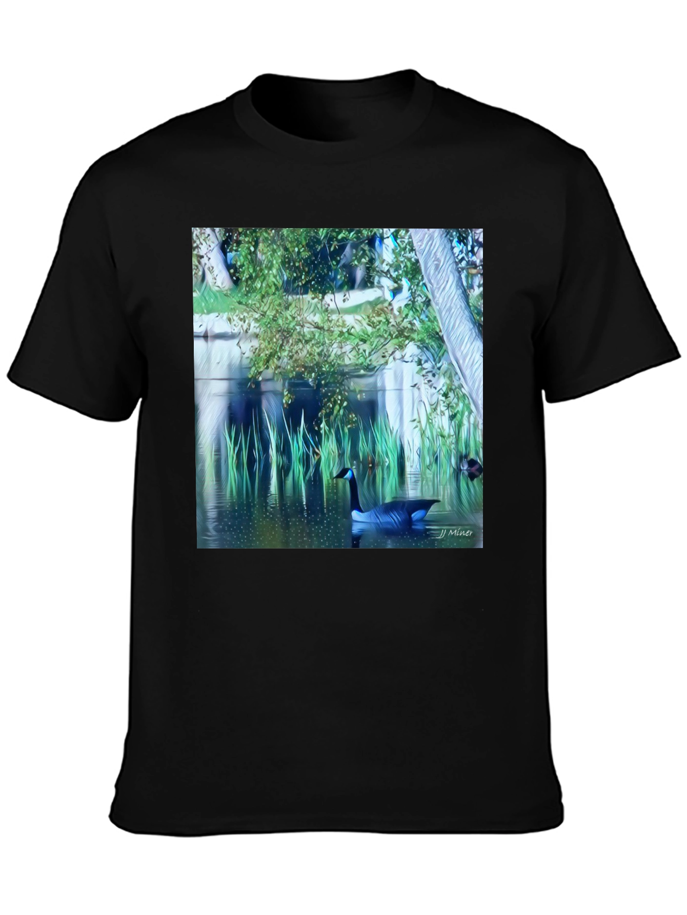 Nature Scene Graphic Tee - Lakeside Goose Design