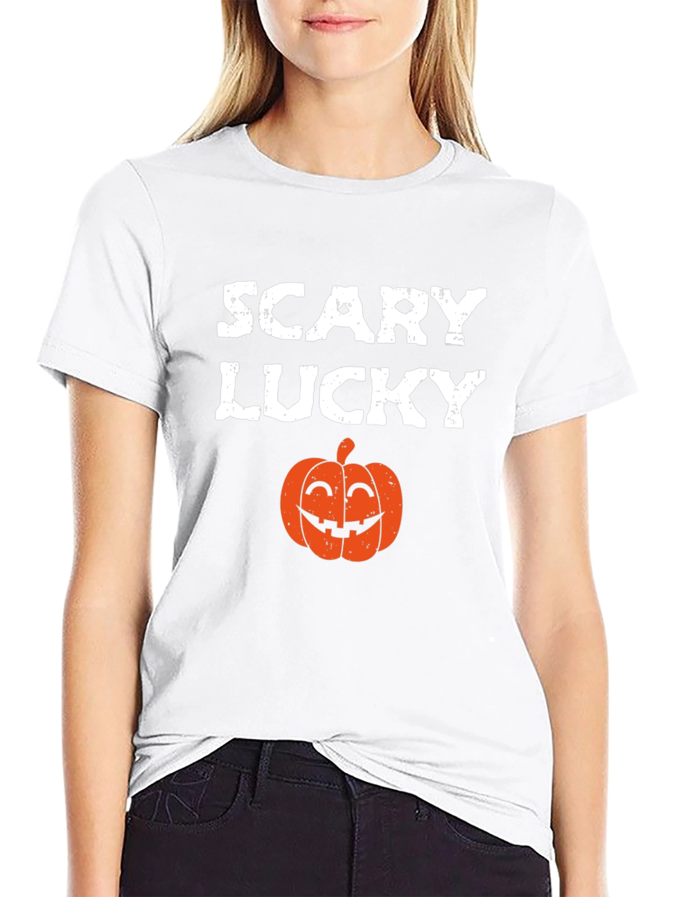 Scary Lucky Halloween Pumpkin Graphic Tee