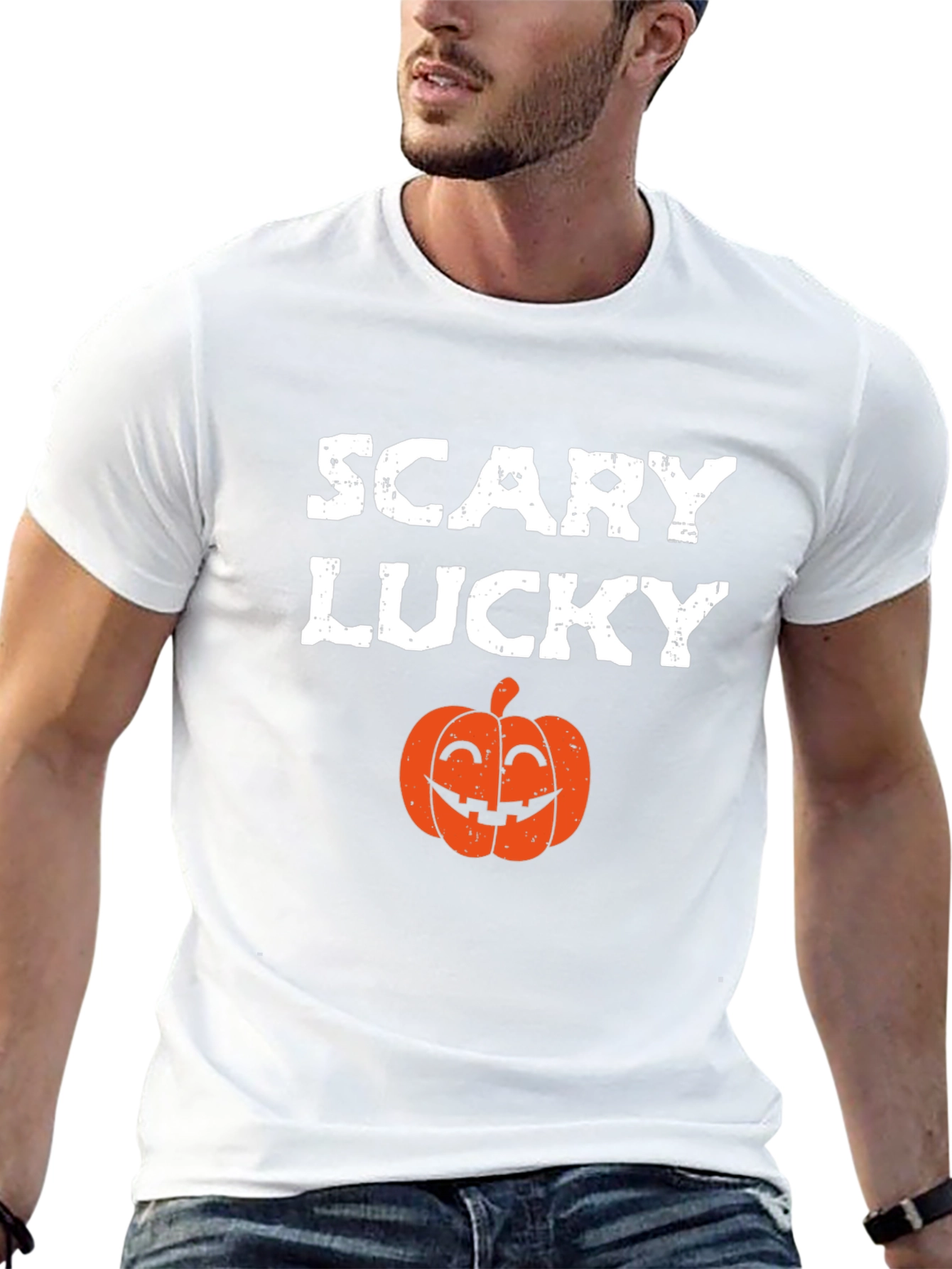 Scary Lucky Halloween Pumpkin Graphic Tee