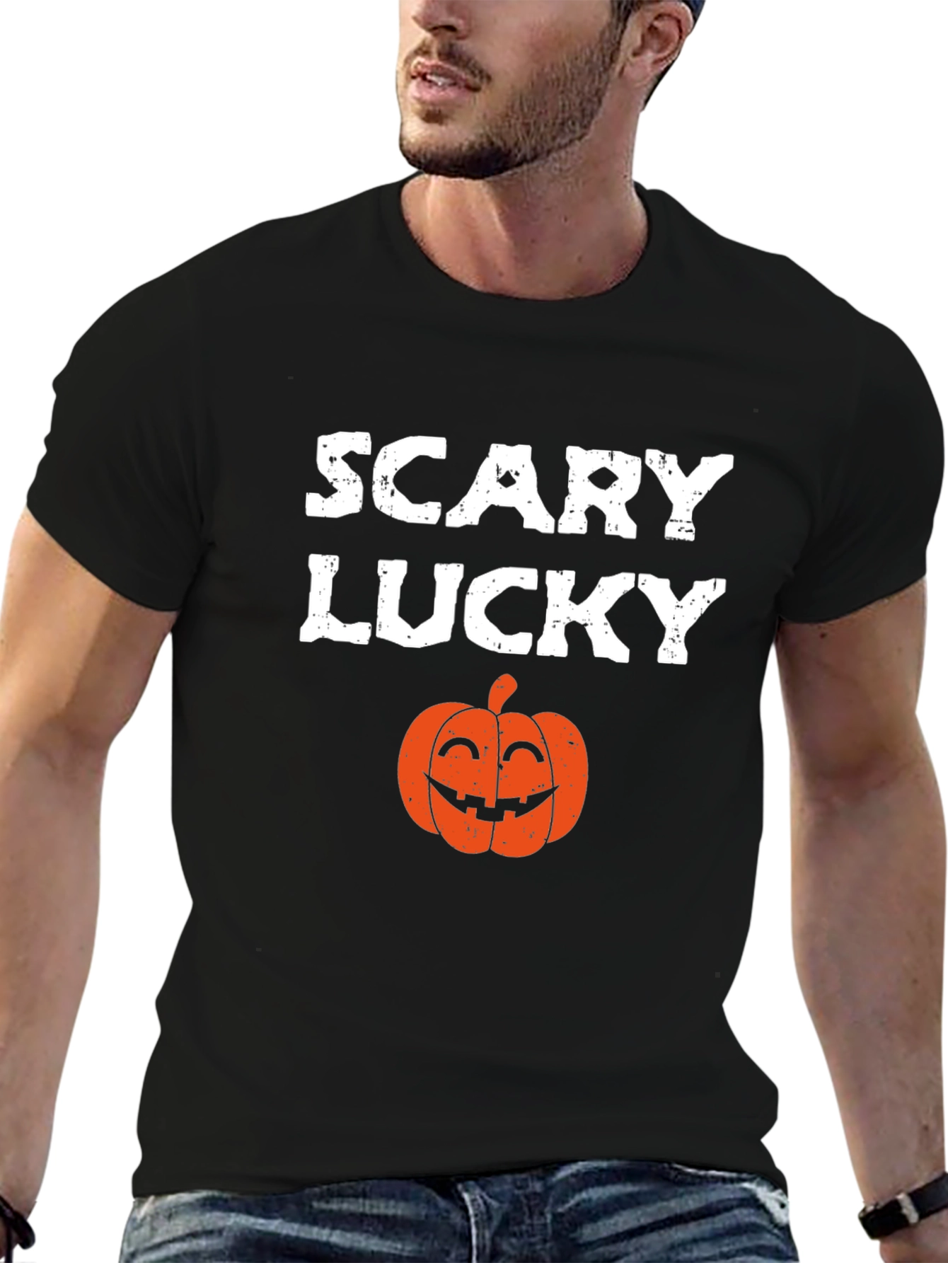 Scary Lucky Halloween Pumpkin Graphic Tee