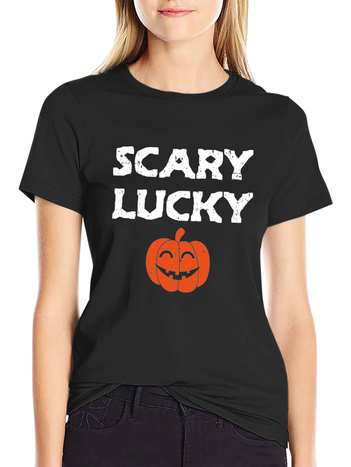 Scary Lucky Halloween Pumpkin Graphic Tee
