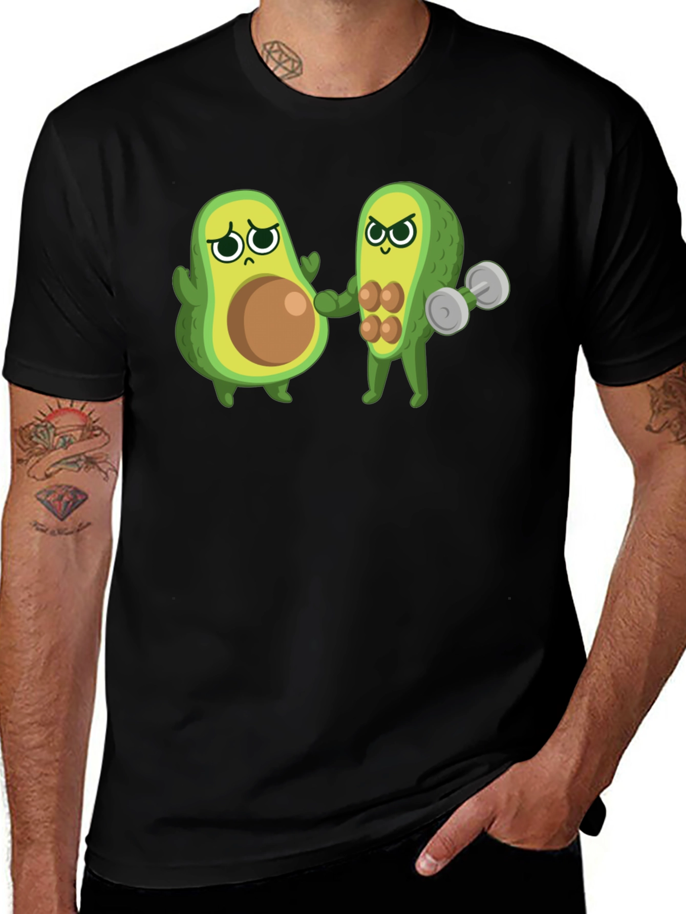 Funny Avocado Gym T-Shirt - Black