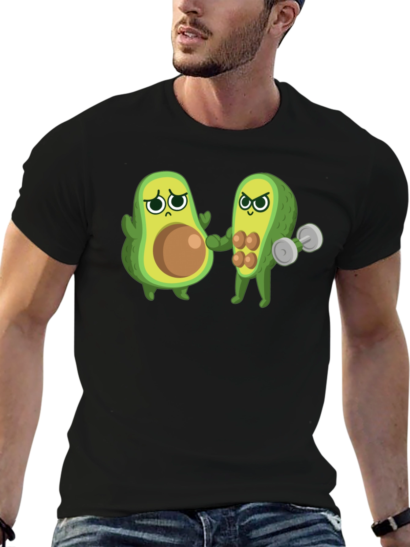 Funny Avocado Gym T-Shirt - Black