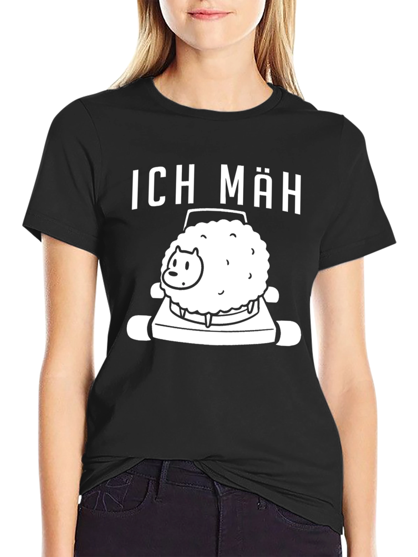 Ich Mah Sheep Lawn Mower Graphic T-Shirt