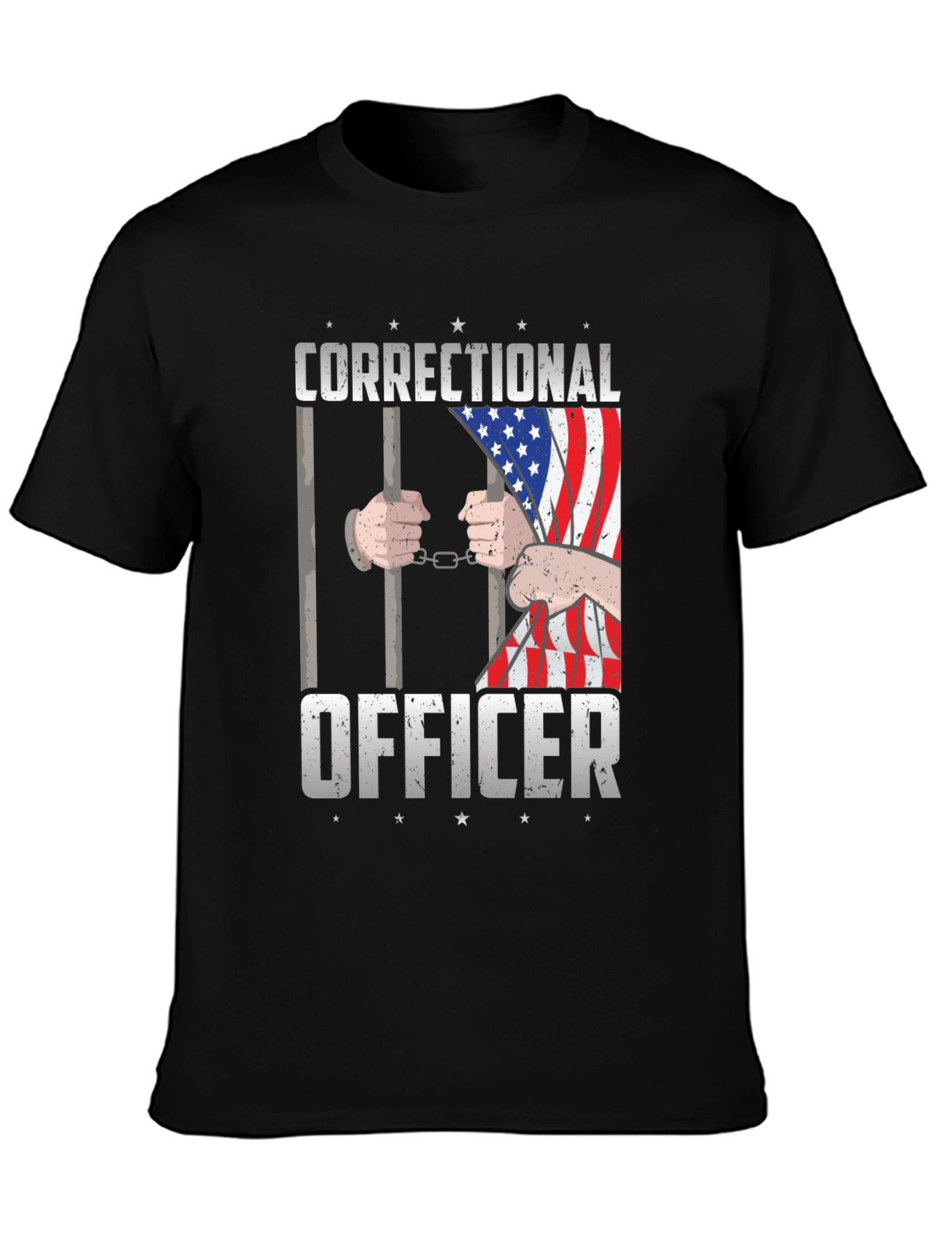 Correctional Officer USA Flag Graphic T-Shirt