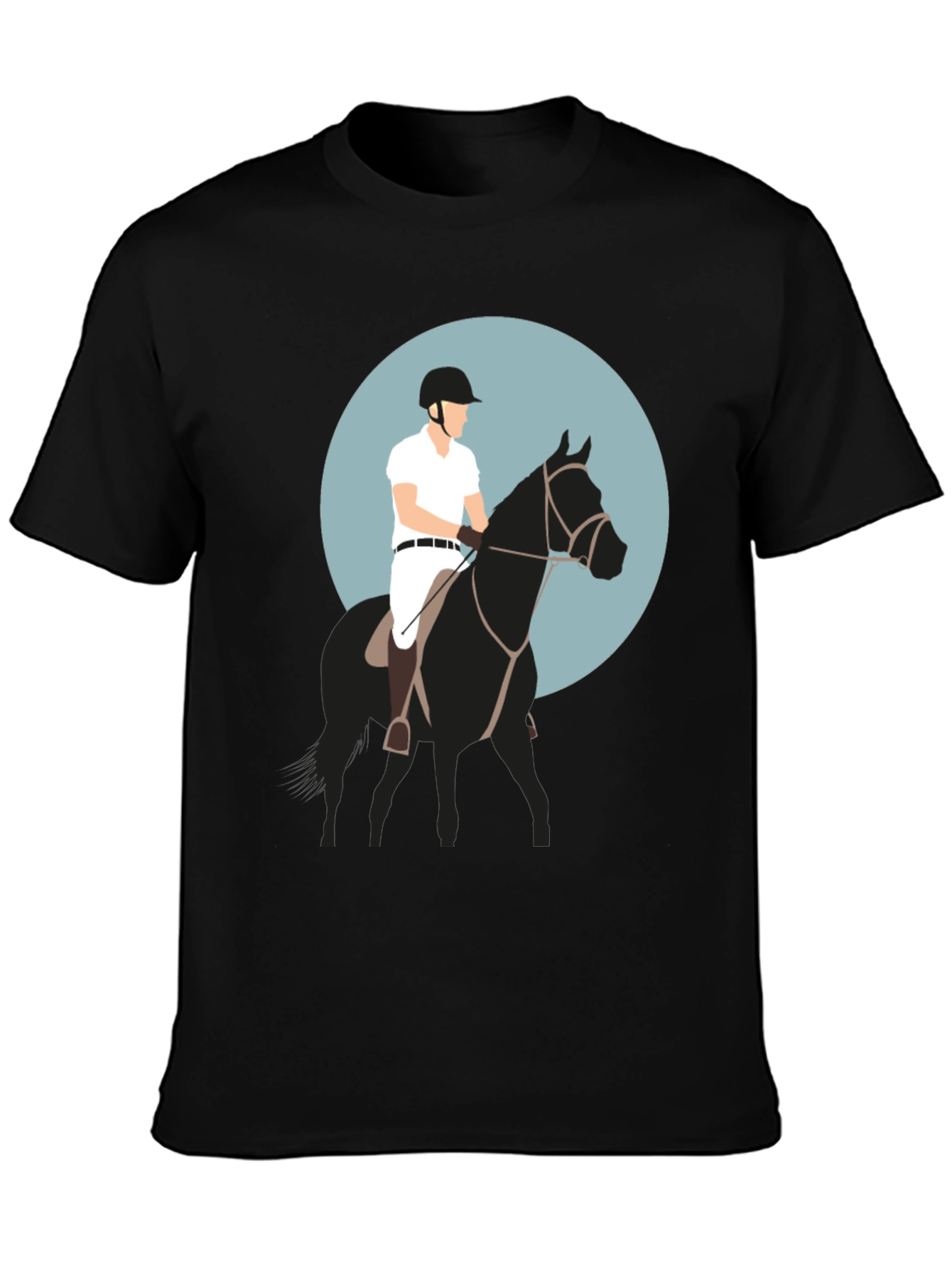 Equestrian Rider Graphic Tee - Black T-Shirt