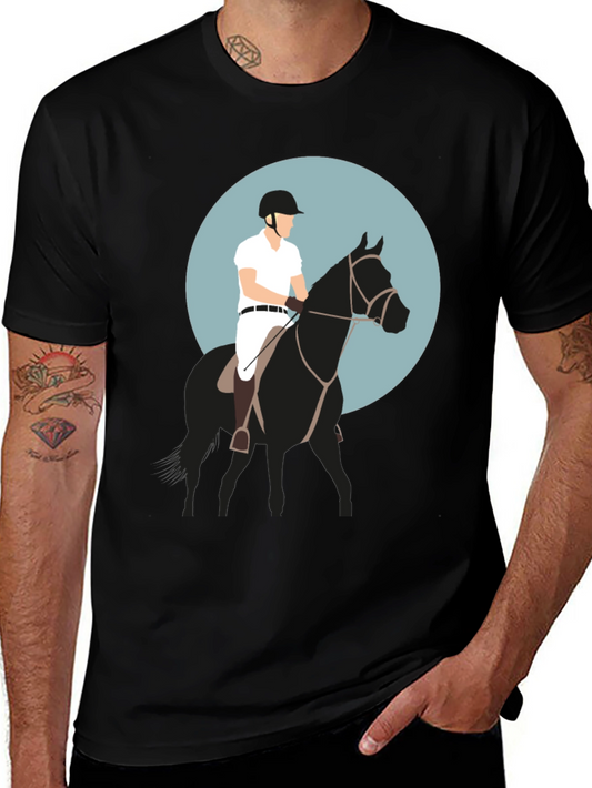 Equestrian Rider Graphic Tee - Black T-Shirt