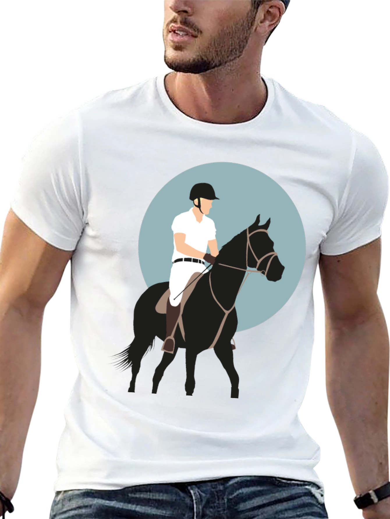 Equestrian Rider Graphic Tee - Black T-Shirt