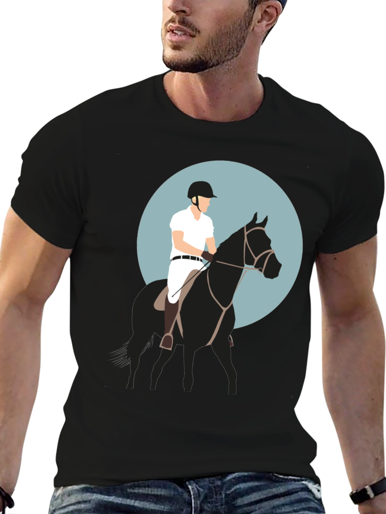 Equestrian Rider Graphic Tee - Black T-Shirt