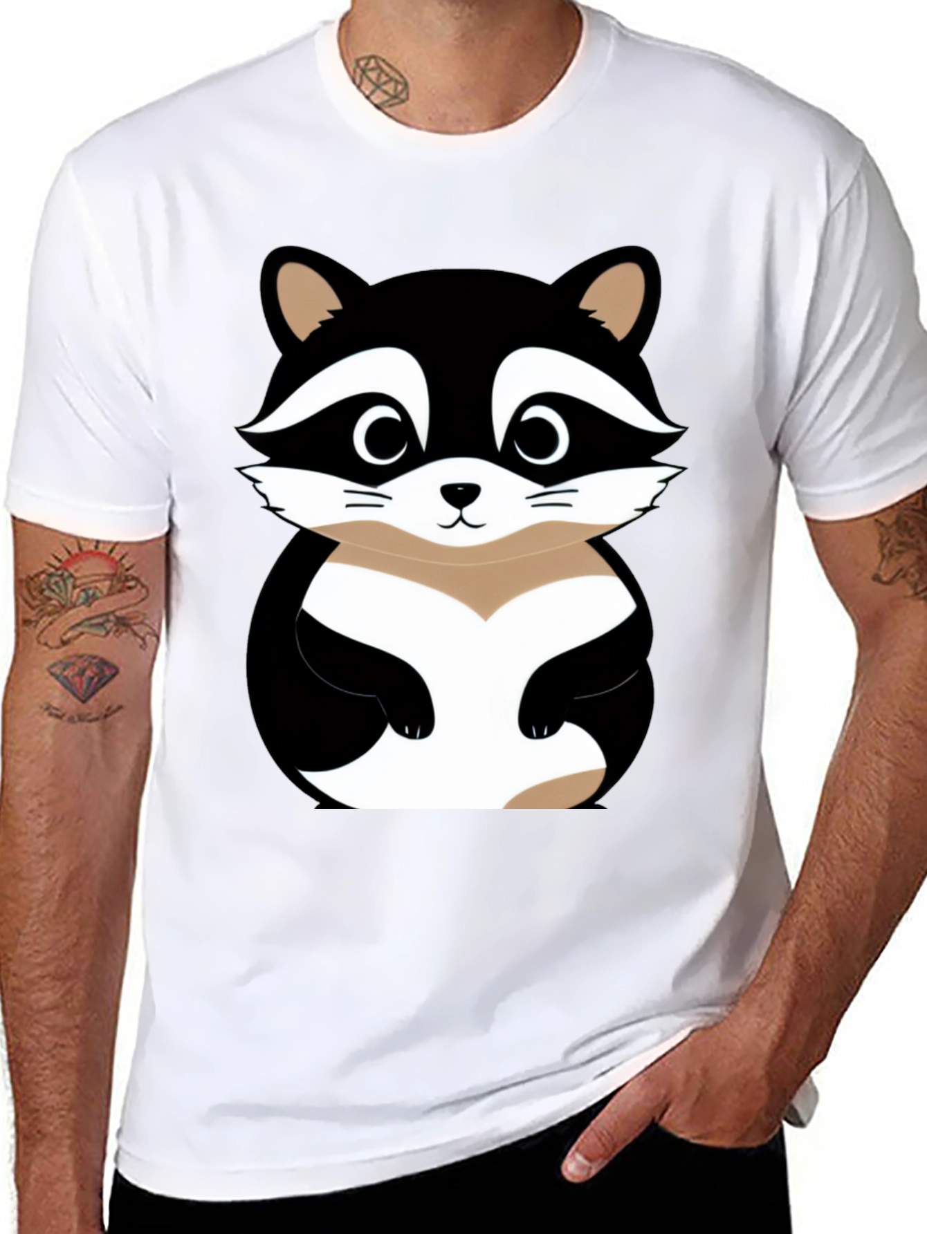 Cute Raccoon Graphic T-Shirt - Soft Cotton Blend