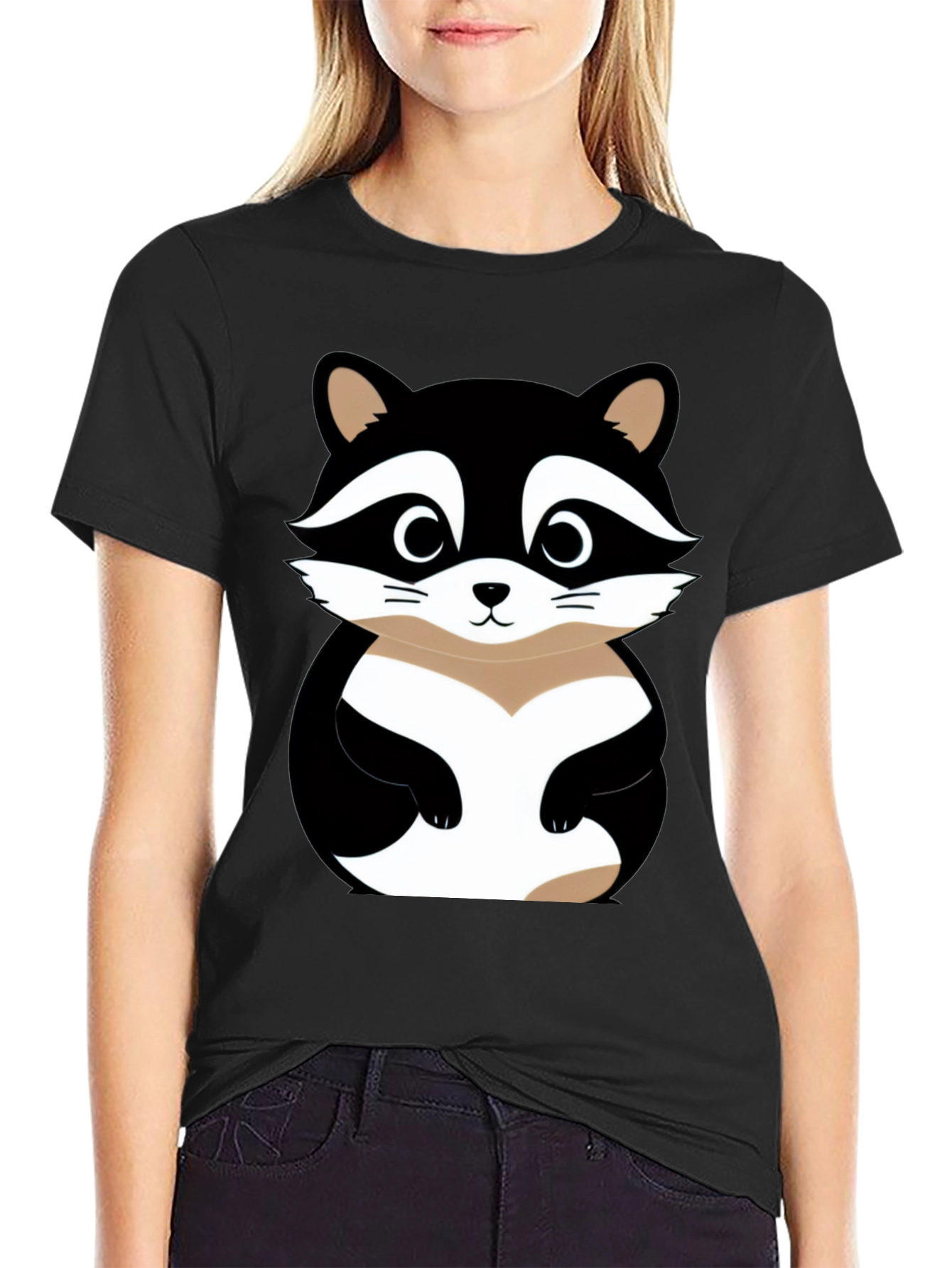 Cute Raccoon Graphic T-Shirt - Soft Cotton Blend