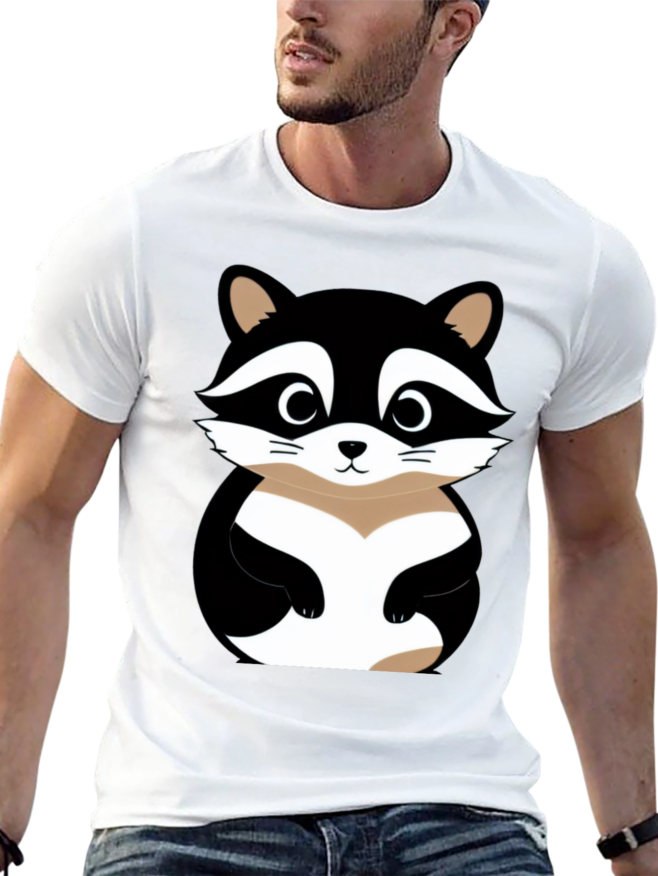 Cute Raccoon Graphic T-Shirt - Soft Cotton Blend