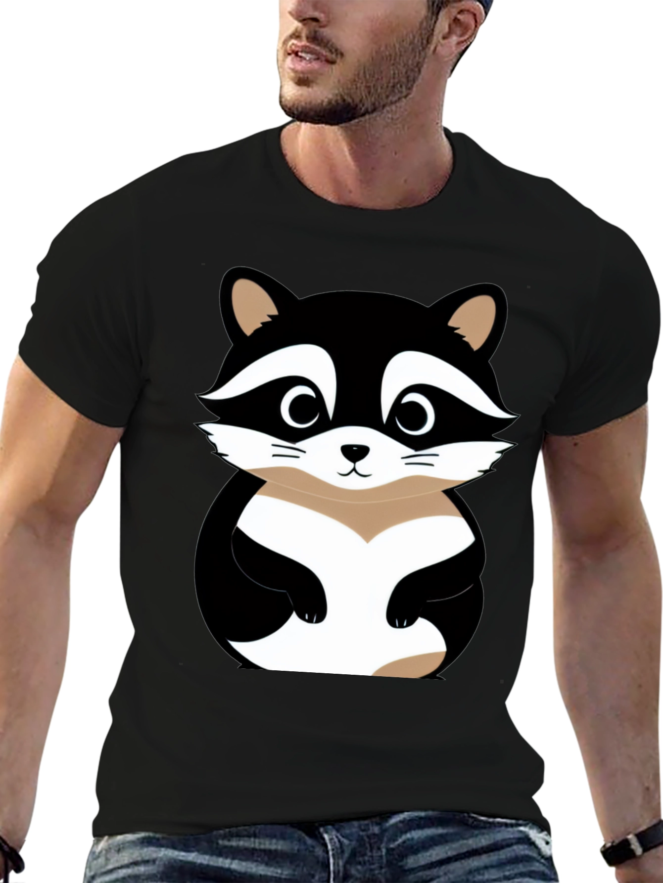Cute Raccoon Graphic T-Shirt - Soft Cotton Blend