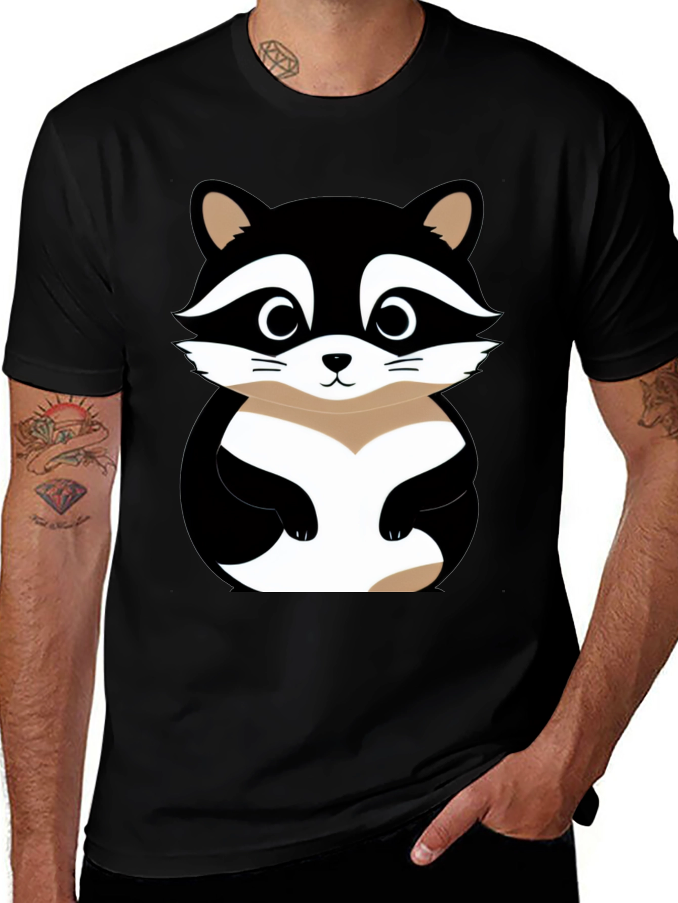 Cute Raccoon Graphic T-Shirt - Soft Cotton Blend
