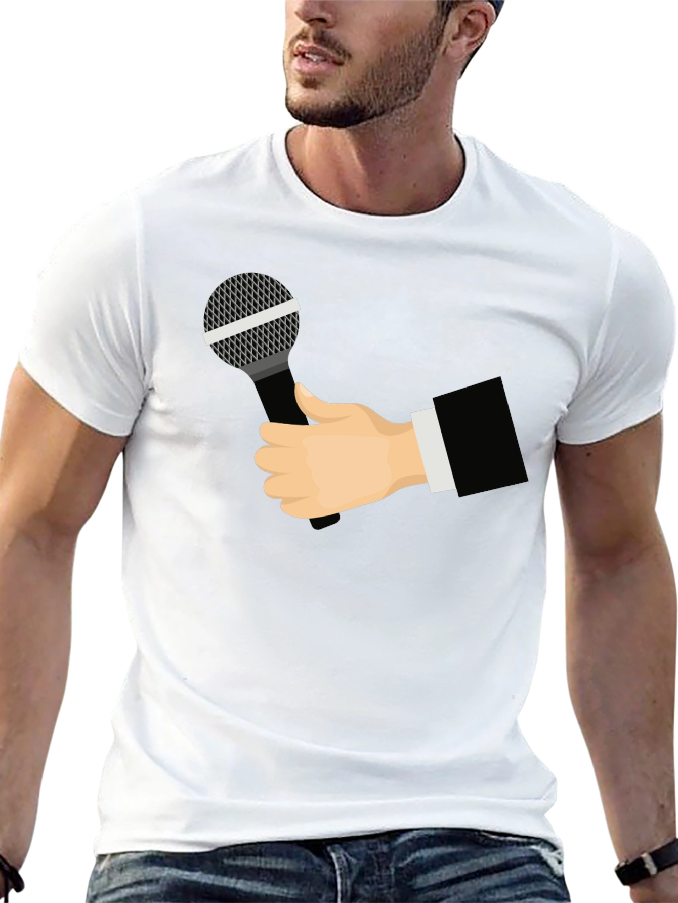Mic Check T-Shirt - Black Graphic Tee
