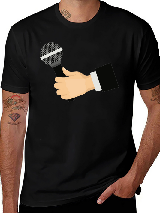 Mic Check T-Shirt - Black Graphic Tee