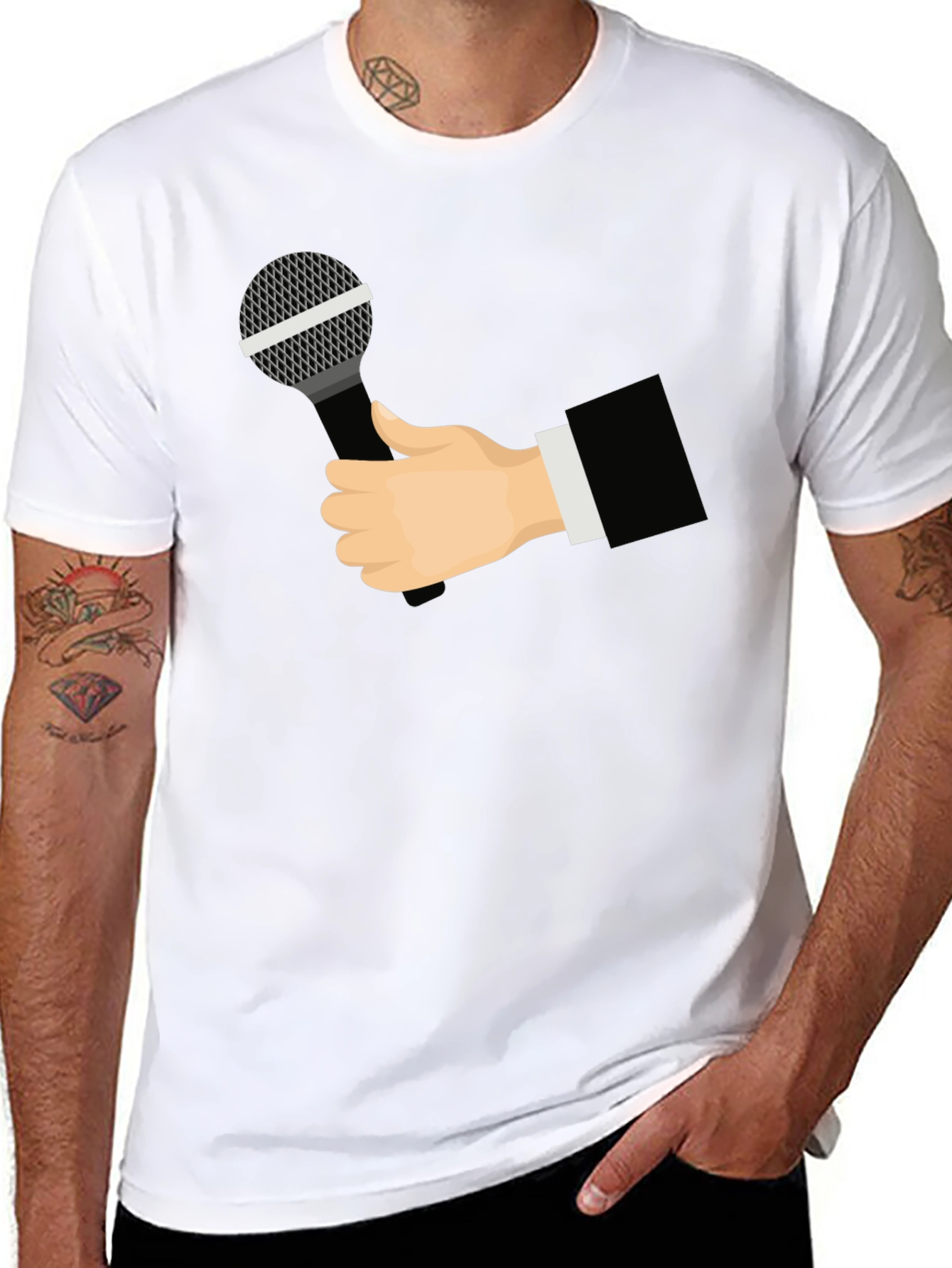 Mic Check T-Shirt - Black Graphic Tee