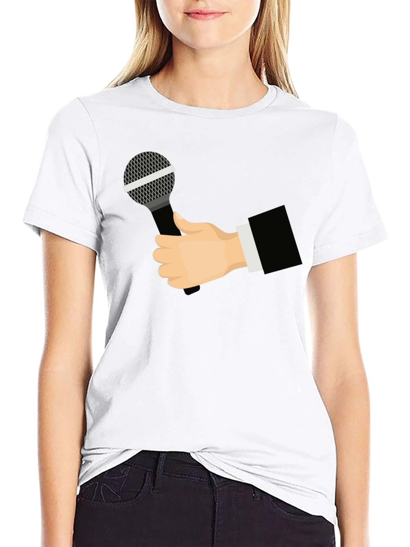 Mic Check T-Shirt - Black Graphic Tee