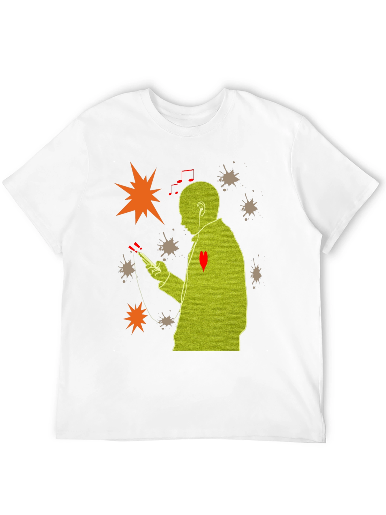 Stylish Black T-Shirt with Music Lover Design