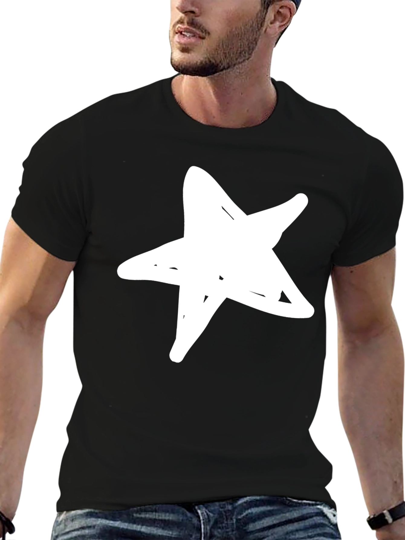 Bold Star Graphic Black T-Shirt