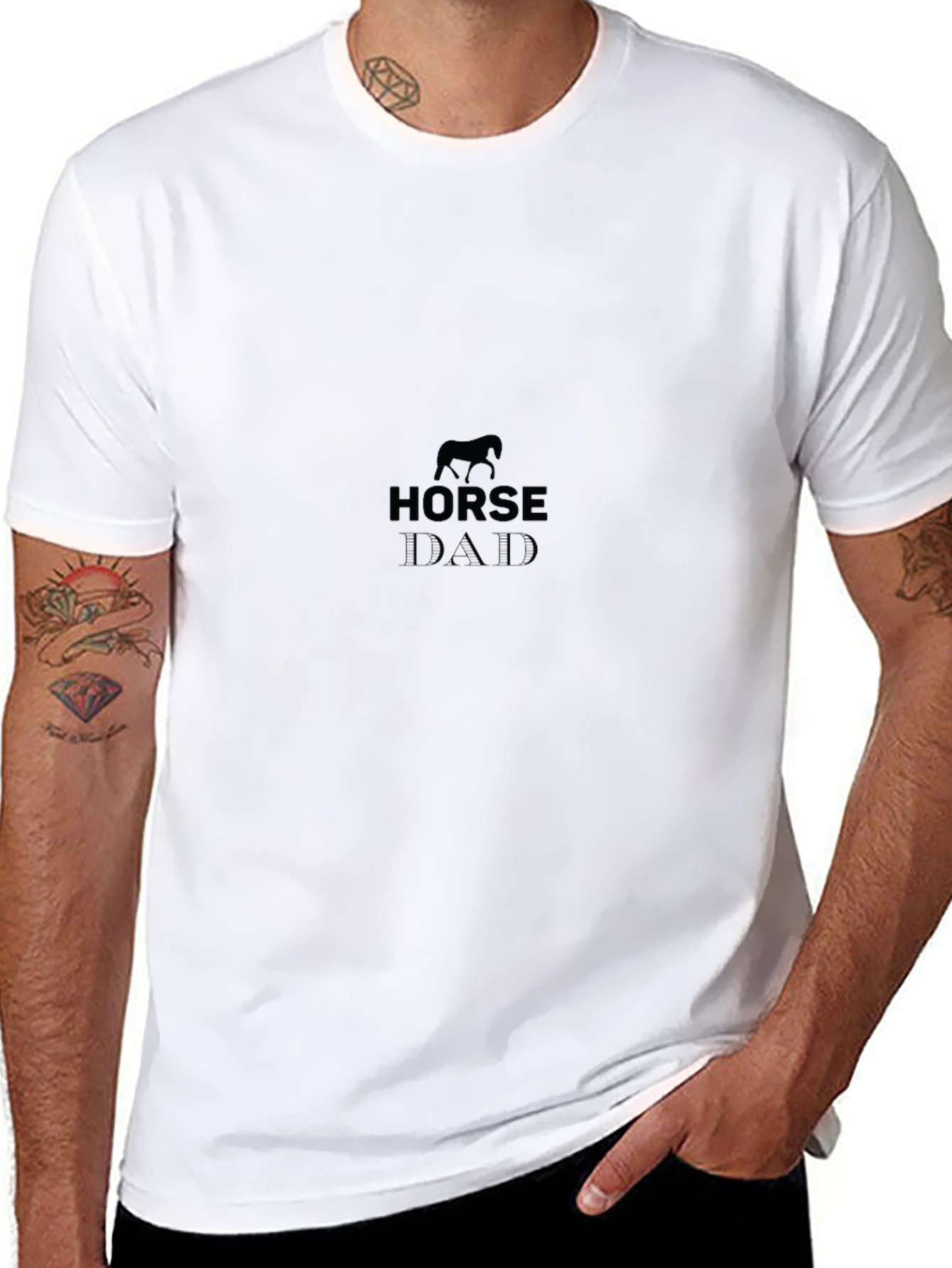 Horse Dad Graphic T-Shirt - Black