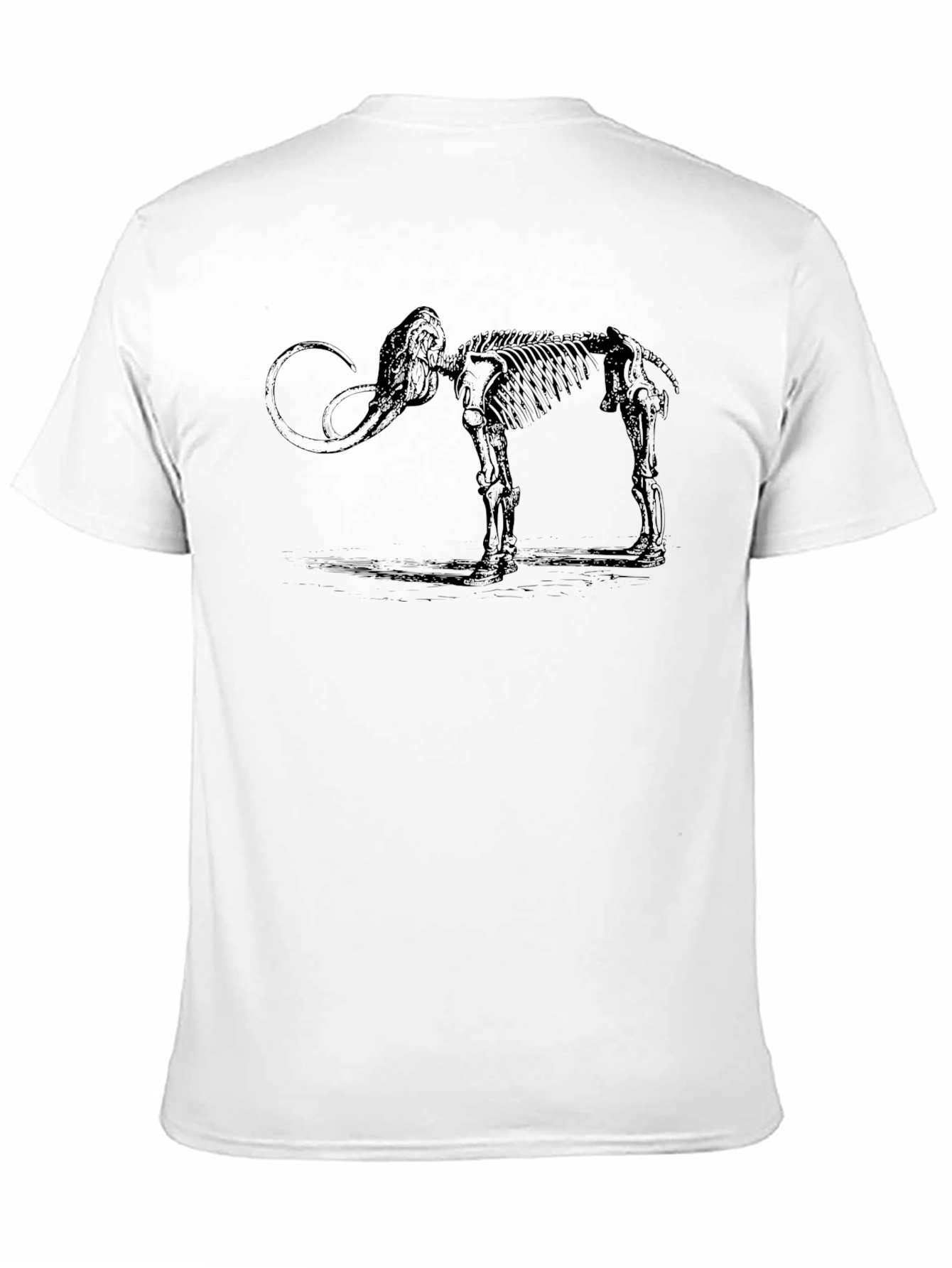 Mammoth Skeleton Graphic Tee - Black Cotton T-Shirt
