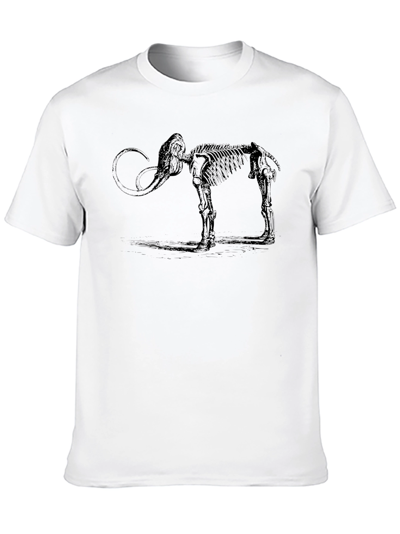 Mammoth Skeleton Graphic Tee - Black Cotton T-Shirt
