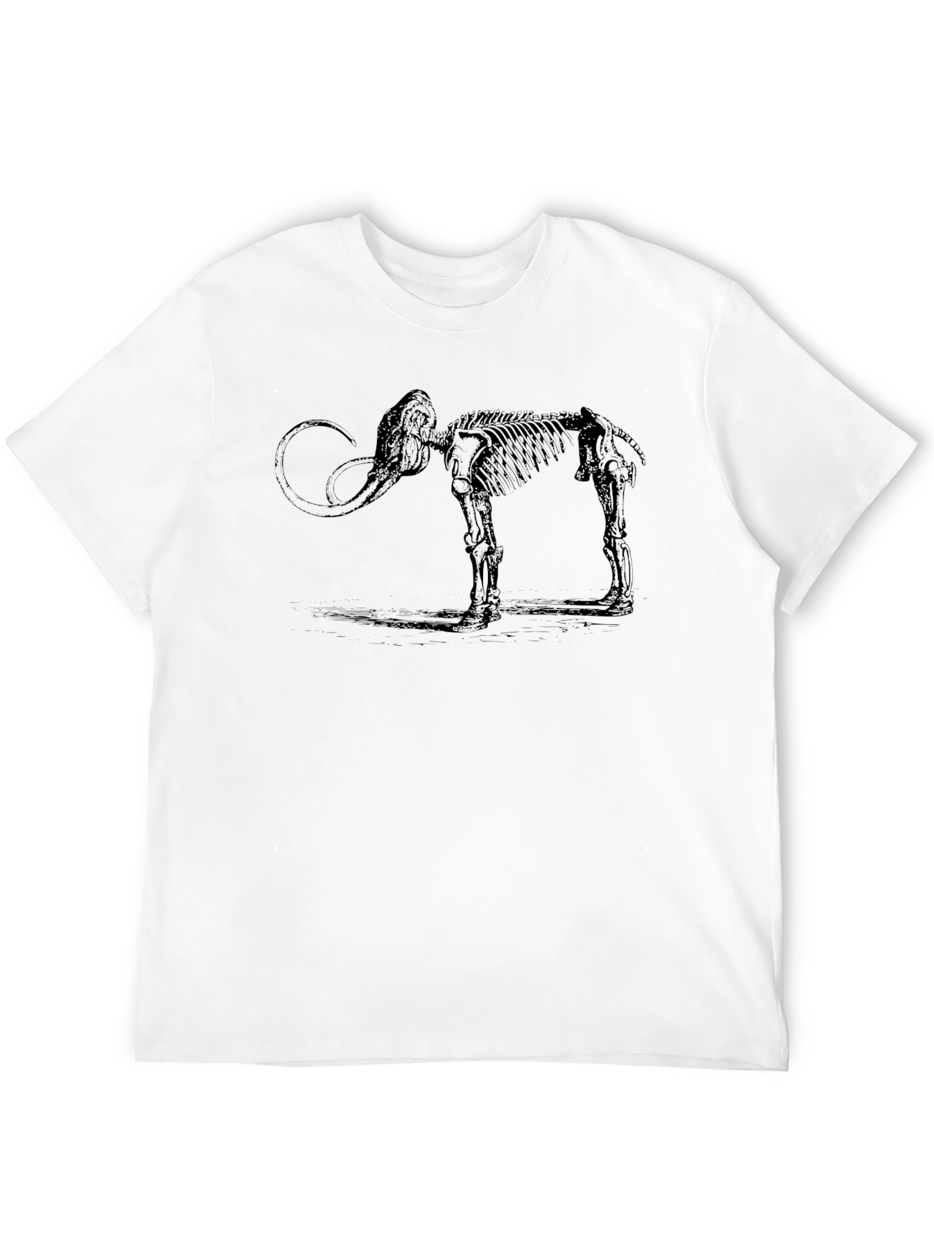 Mammoth Skeleton Graphic Tee - Black Cotton T-Shirt