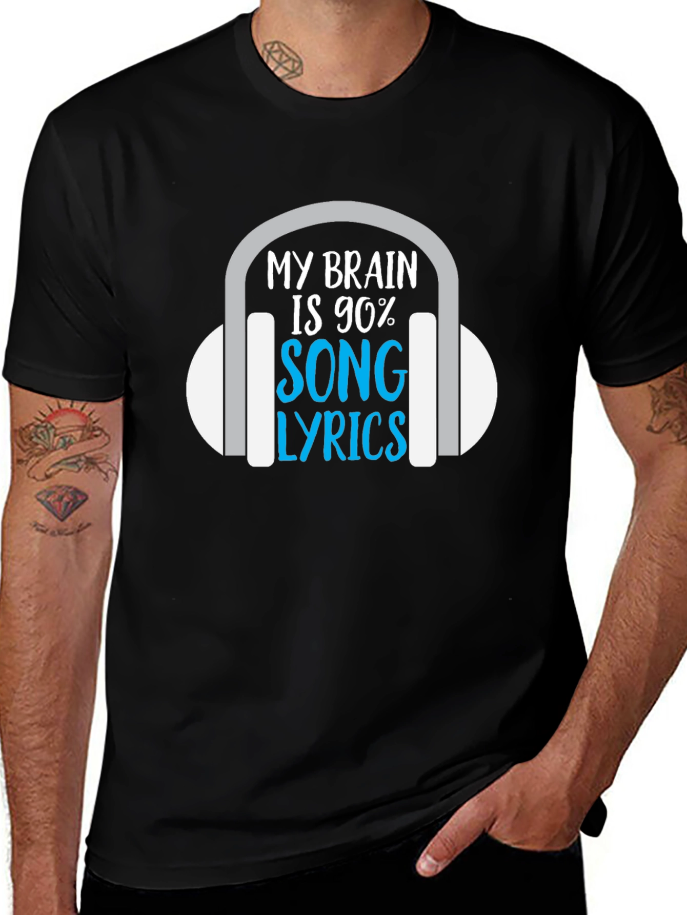 My Brain is 90% Song Lyrics T-Shirt