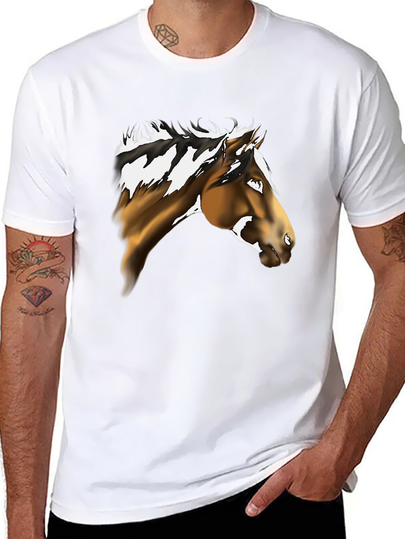 Horse Graphic Black Tee - Equestrian Style