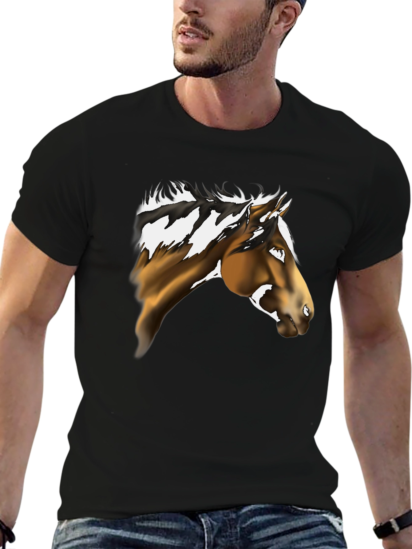 Horse Graphic Black Tee - Equestrian Style