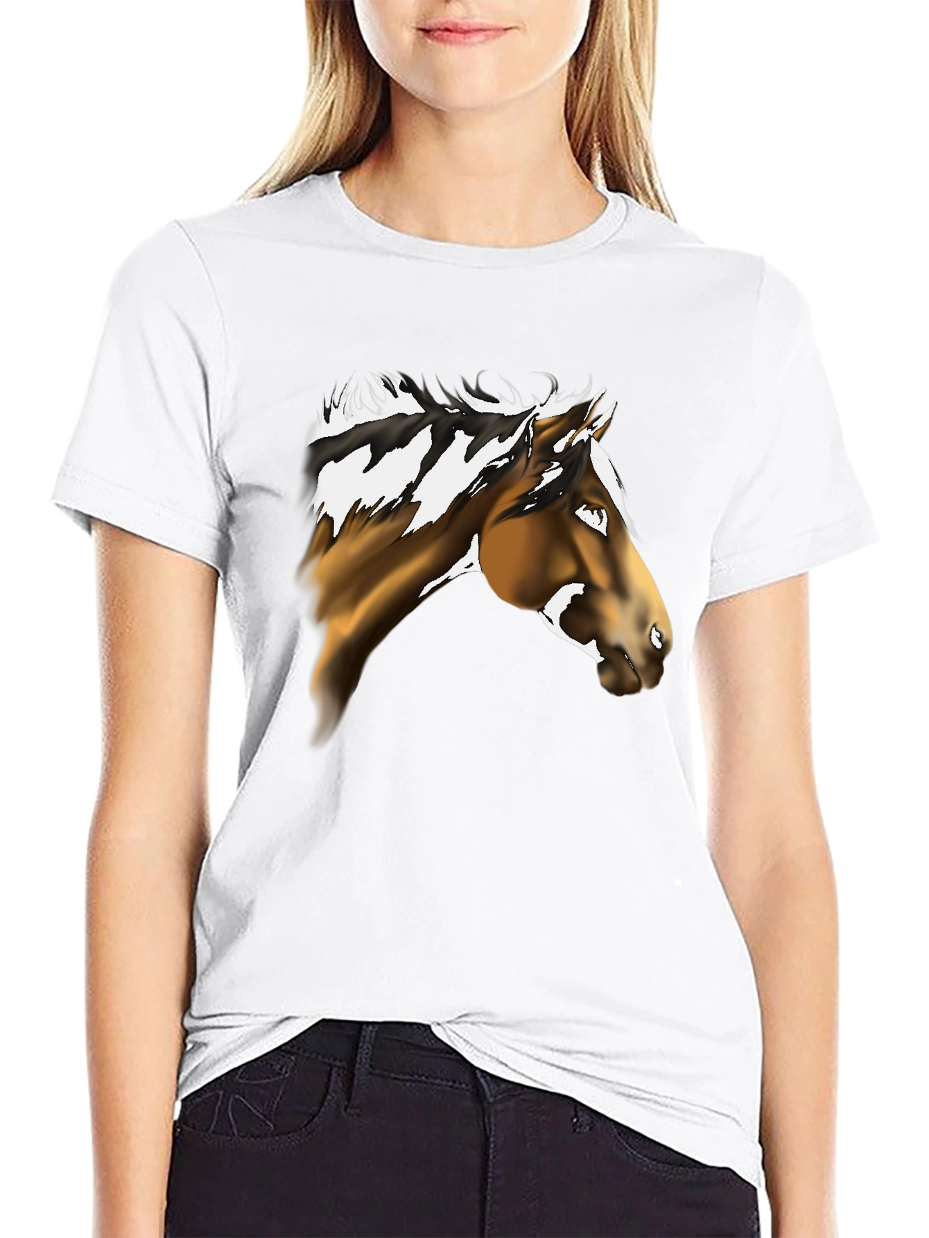 Horse Graphic Black Tee - Equestrian Style