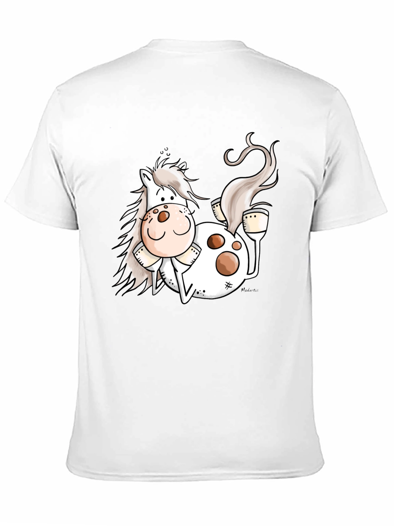 Funny Horse Cartoon Graphic Black T-Shirt