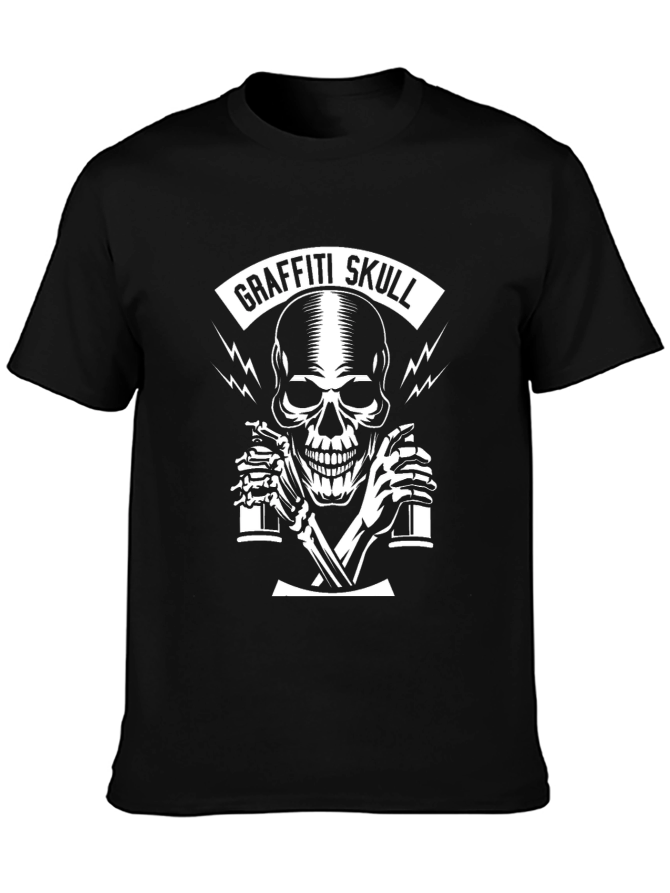 Graffiti Skull T-Shirt - Black Graphic Tee